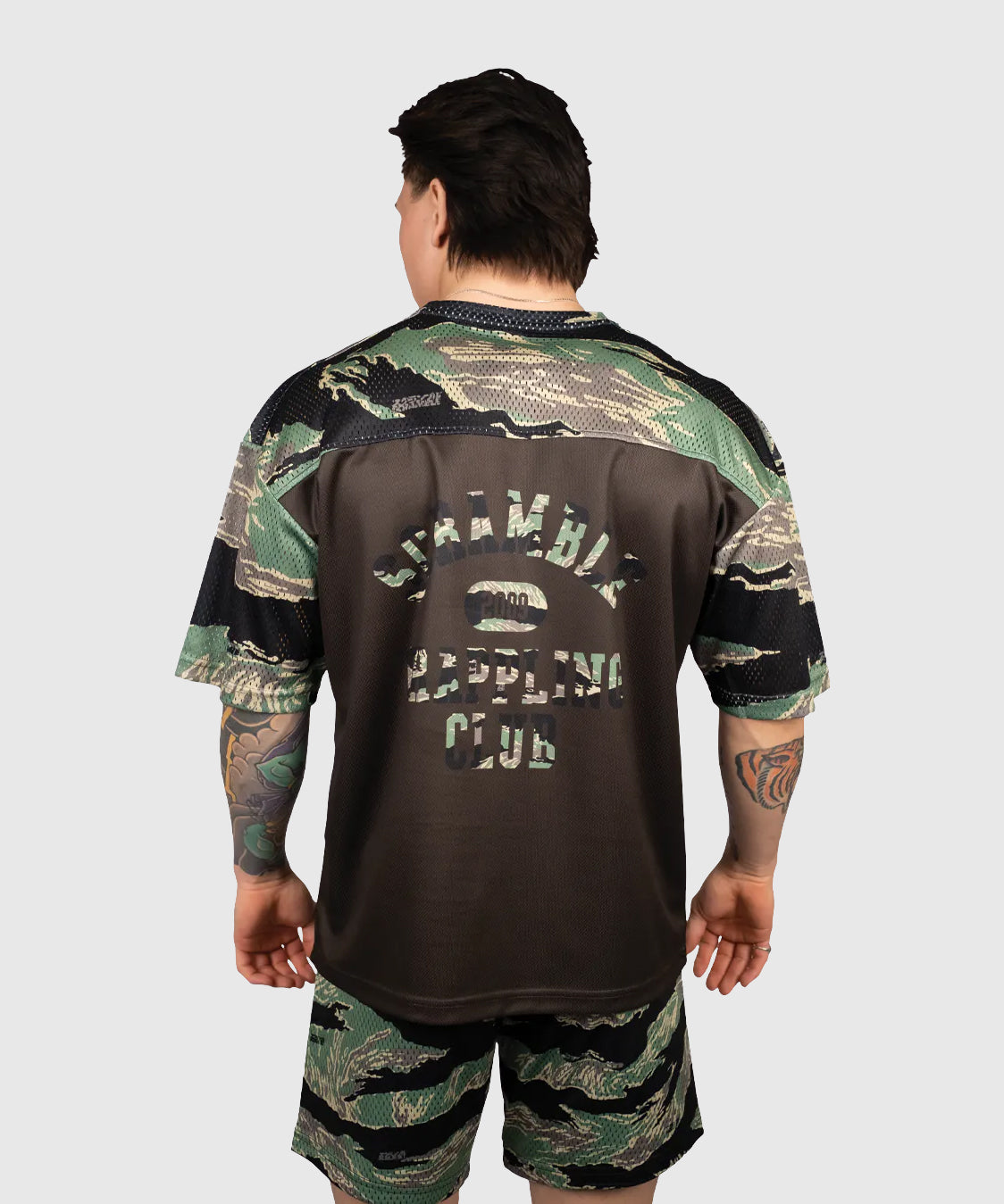 Scramble Mesh Tiger Camo Grappling T-Shirt - Black