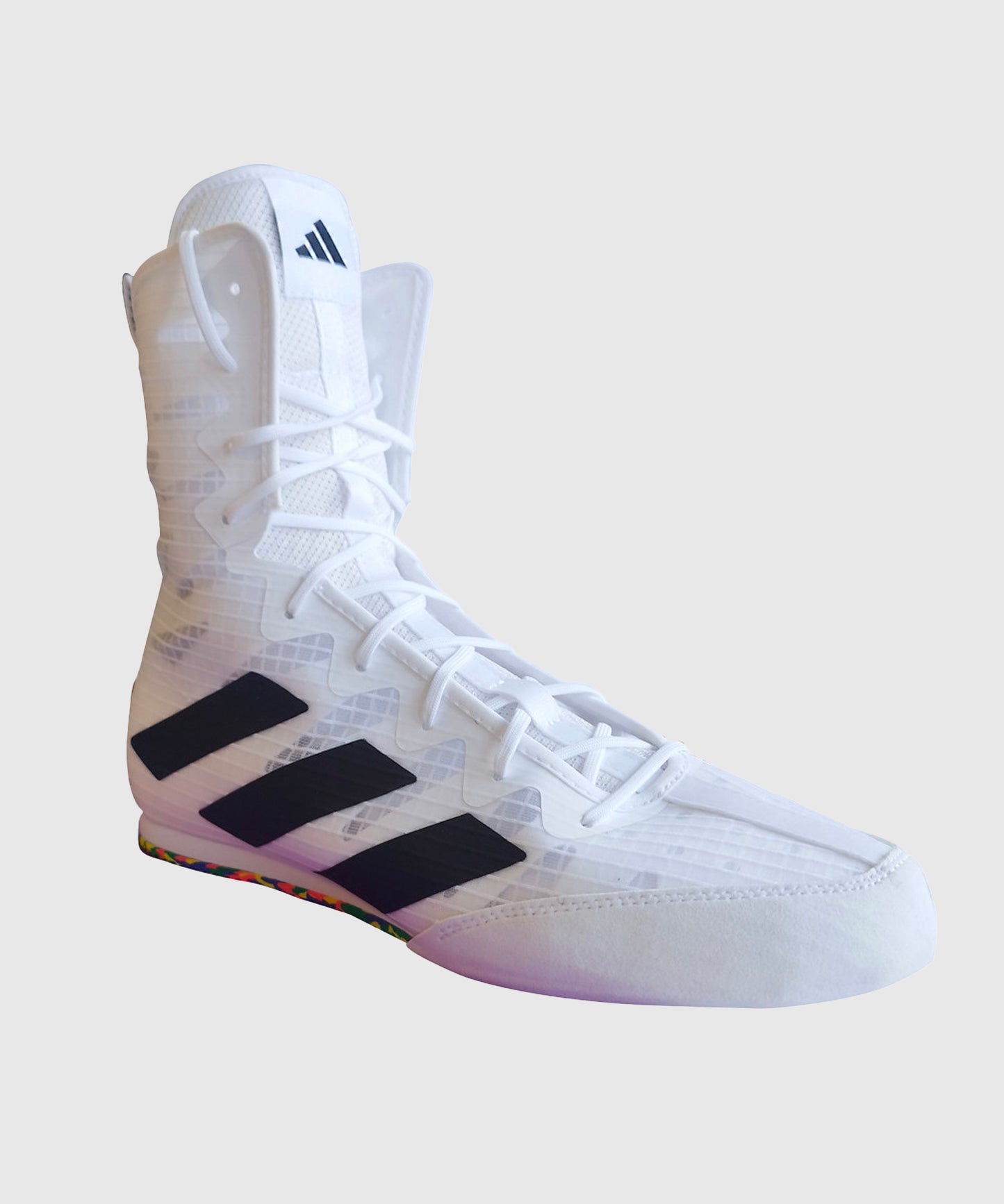 Adidas Box Hog IV Olympique Boxing Shoes - White/Black