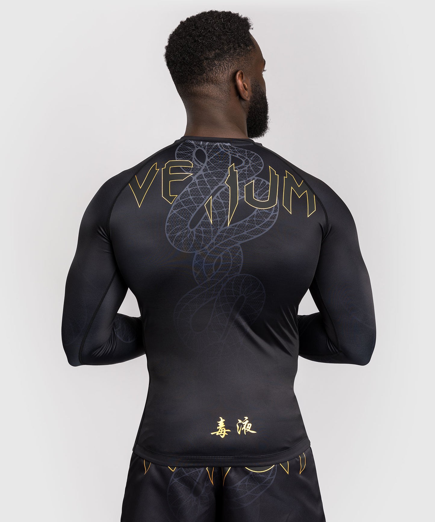 Venum Serpenti Rashguard a manica lunga – Nero/Argento/Oro