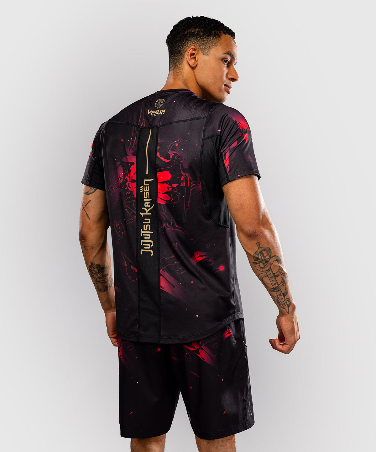 Jujutsu Kaisen x Venum Itadori Dry-Tech T-Shirt – Schwarz/Rot