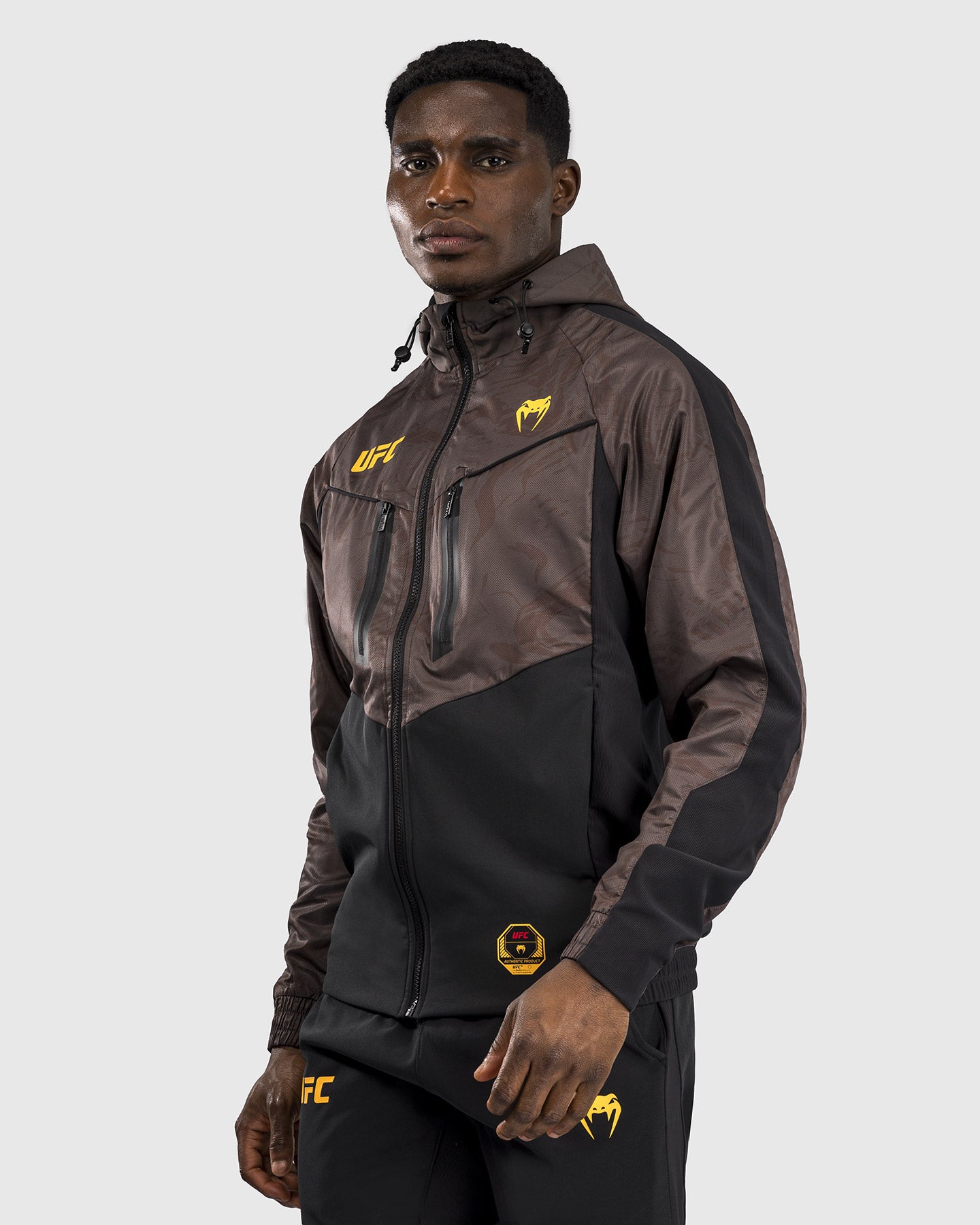UFC Venum Fight Week メンズ・ジップ・フーディ М UFC Fusion by Venum Fight Week Men's Zip Hoodie - Earthen Brown