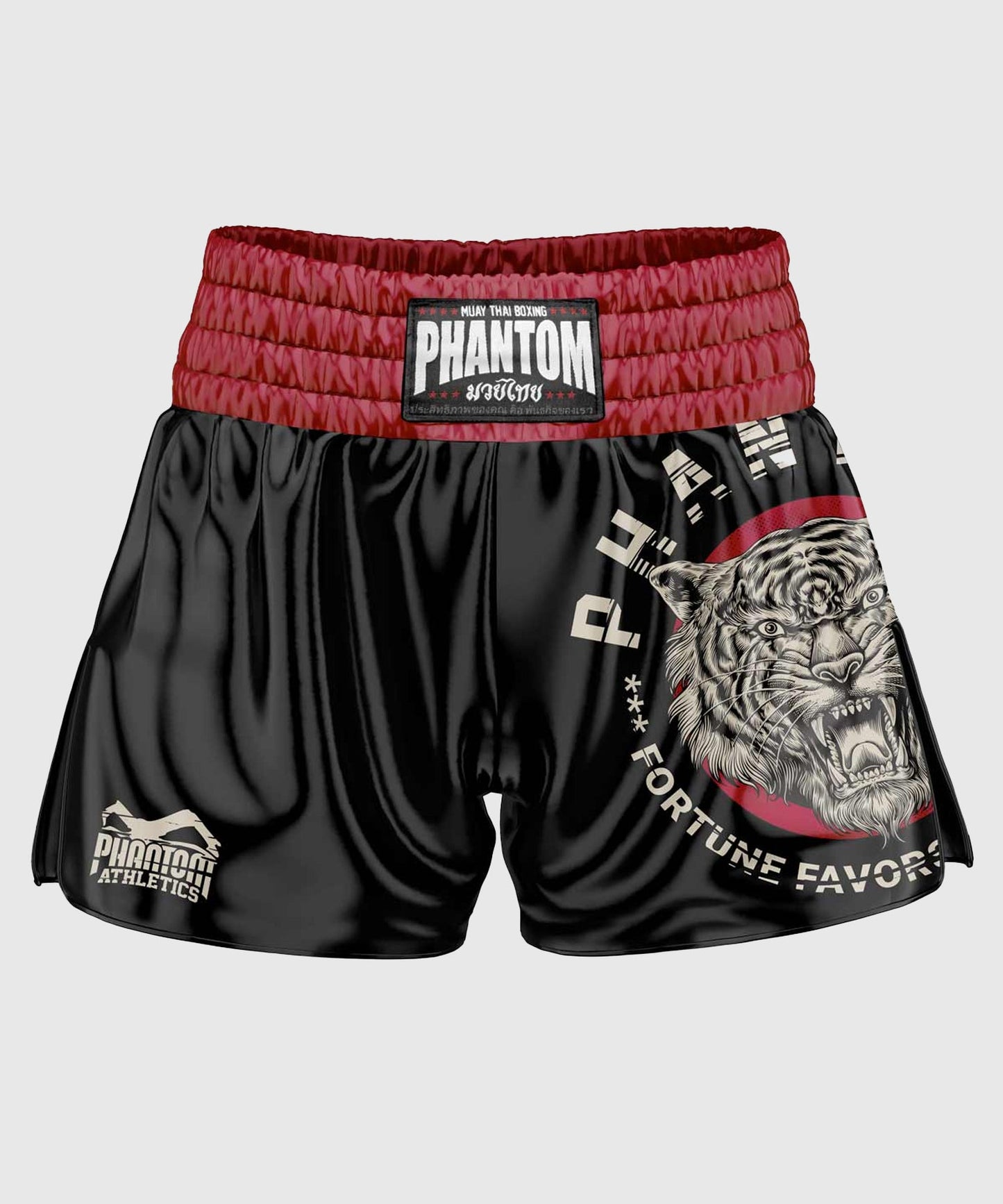 Phantom Athletics Tiger Unit Muay Thai Shorts - Schwarz/Rot