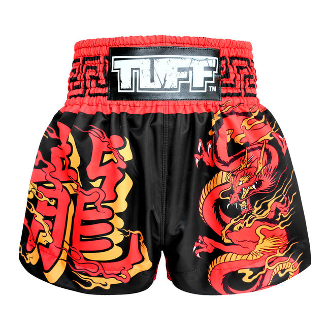 Tuff Red Dragon Muay Thai Shorts - Schwarz/Rot