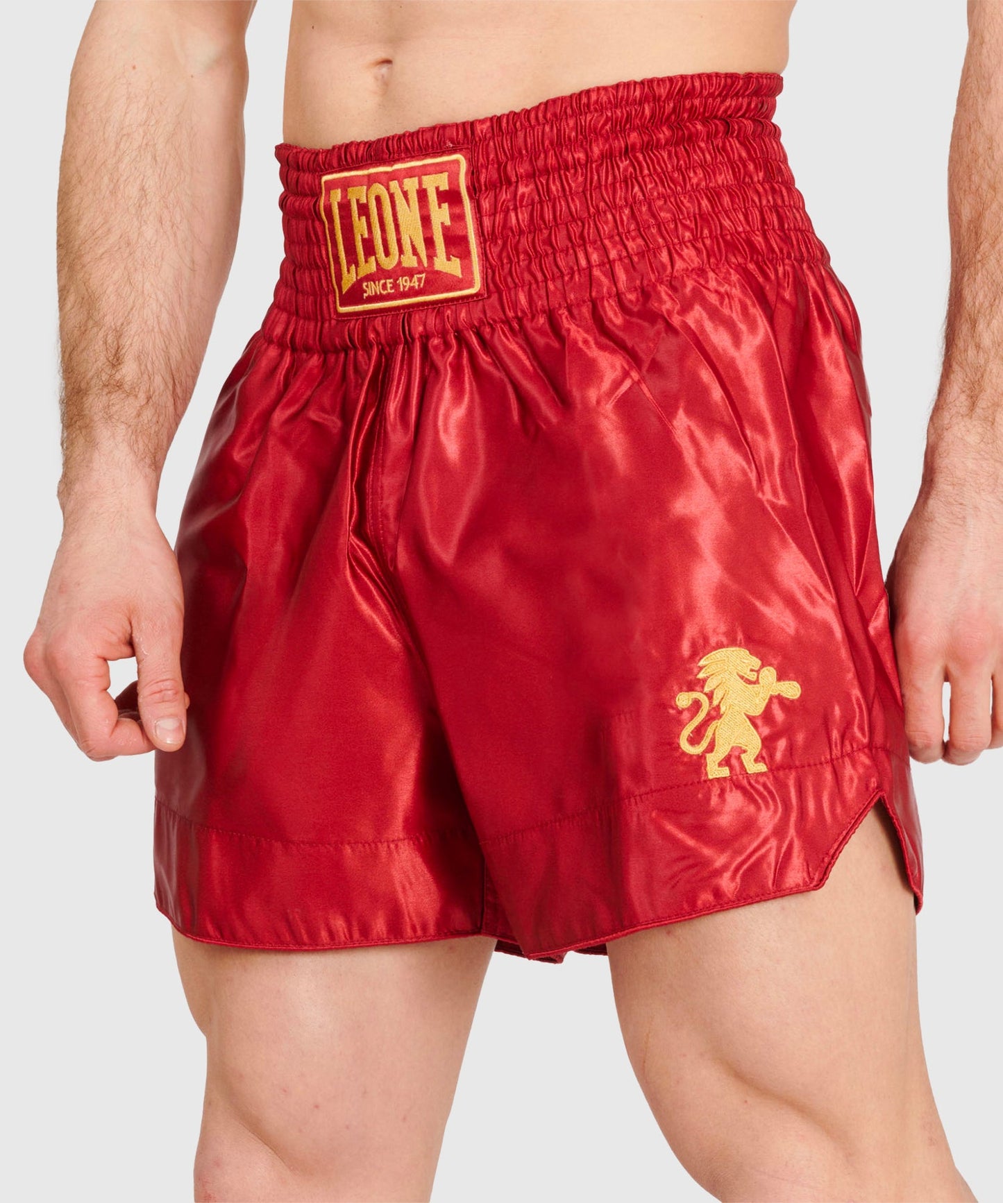 Leone Basic Pantalones de Muay Thai - Rojo
