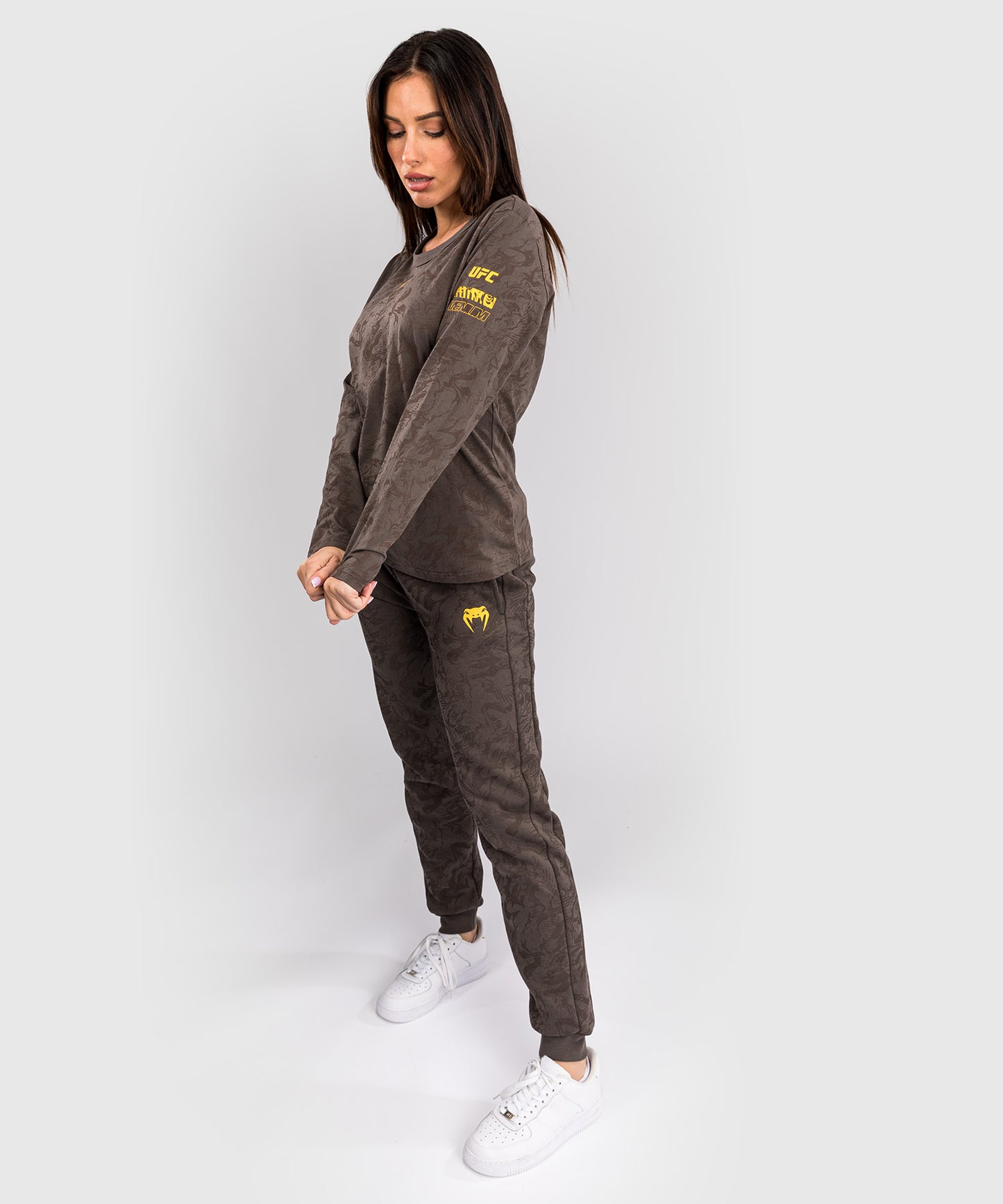 UFC Fusion by Venum Fight Week Women’s Long Sleeve Cotton T-Shirt - Earthen Brown