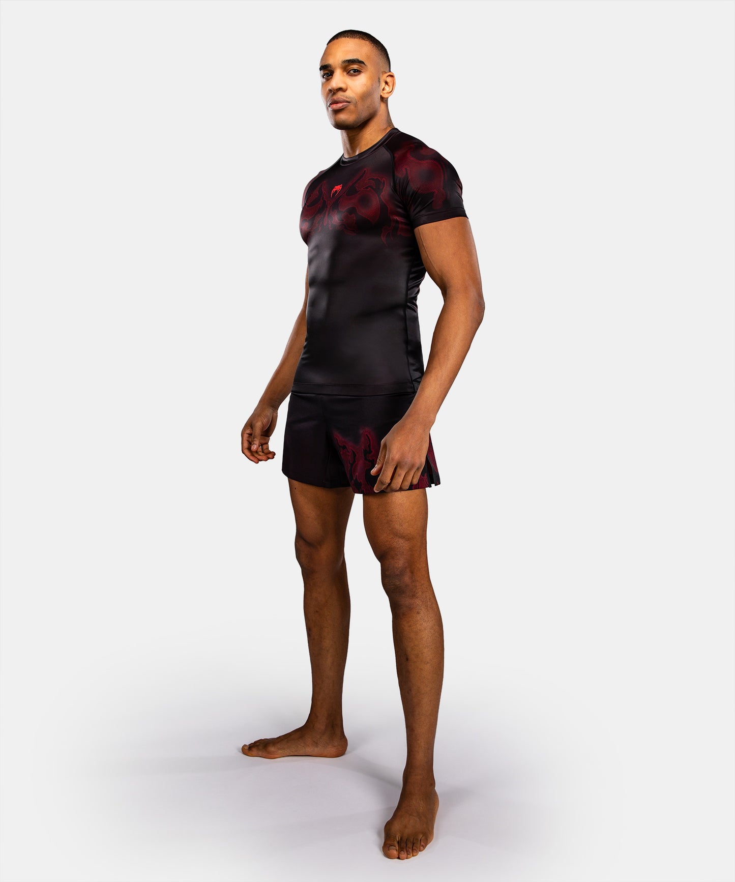 Rashguard à Manches Courtes Venum Spectre – Noir/Rouge