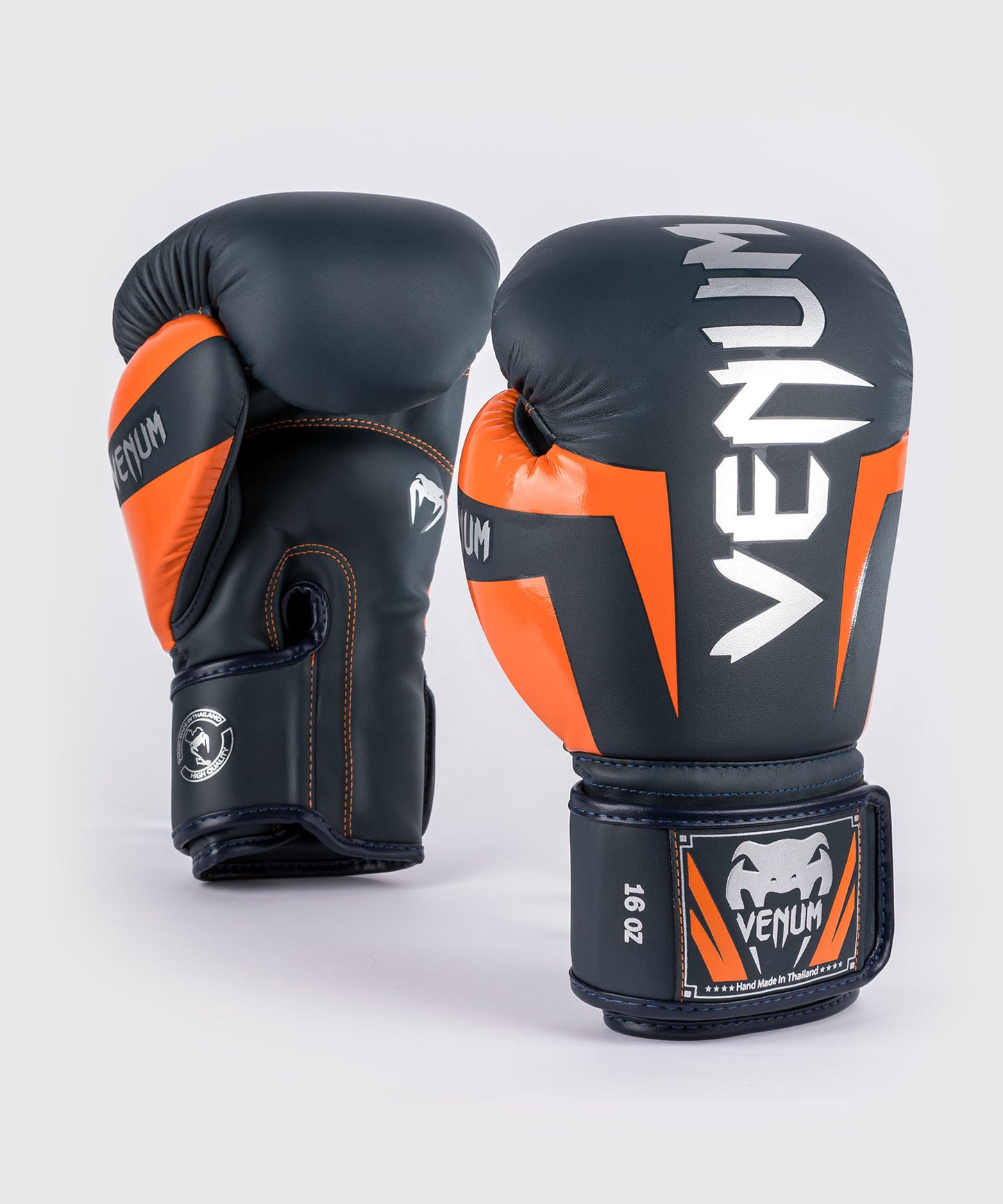Gants de Boxe Venum Elite - Bleu Marine/Argent/Orange