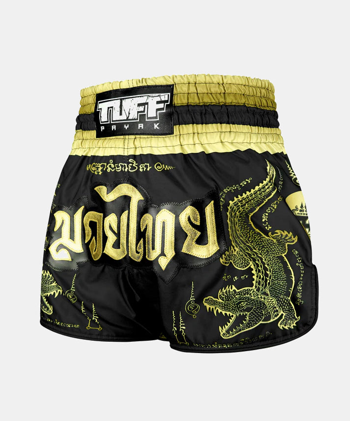 Tuff Payak Chalawan Yantra Muay Thai Shorts - Schwarz