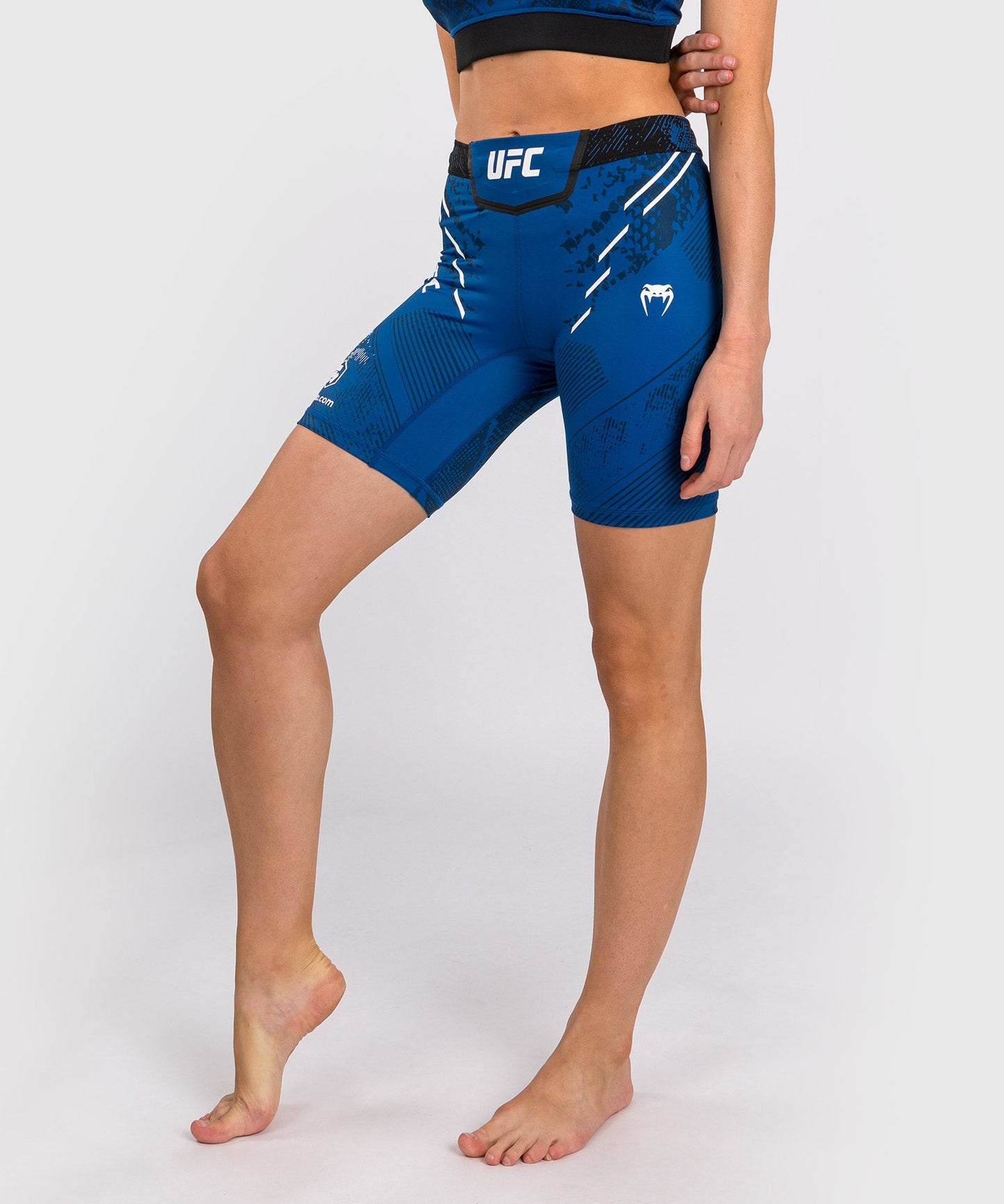 UFC Women's Long Fit Compression Short Adrenaline by Venum Authentic Fight Night - Blue