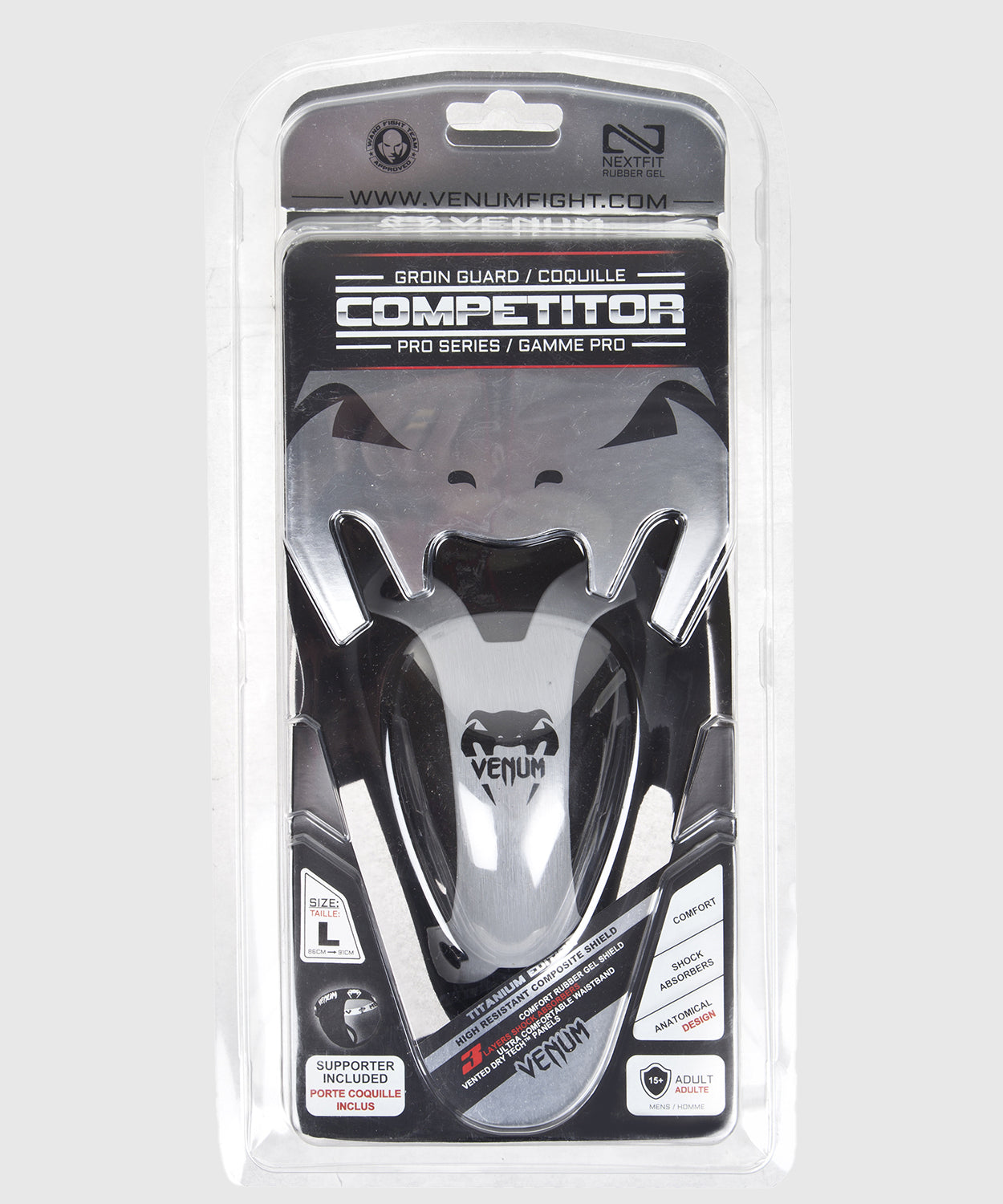 Coquille et porte-coquille Venum "Competitor" - Silver Series