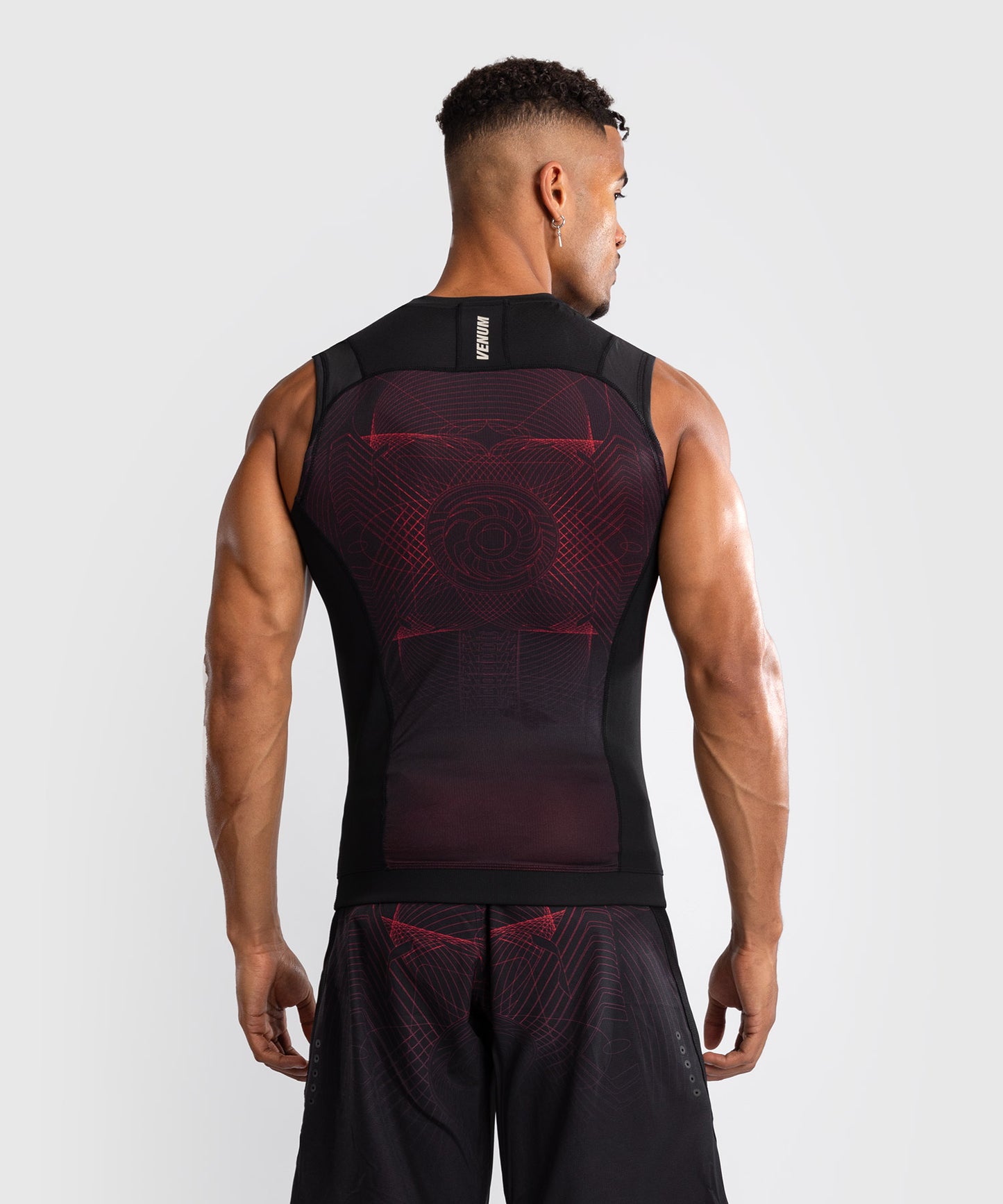 Rashguard sans Manches Venum G-Fit Air pour Hommes - Noir Profond/Rouge Feu