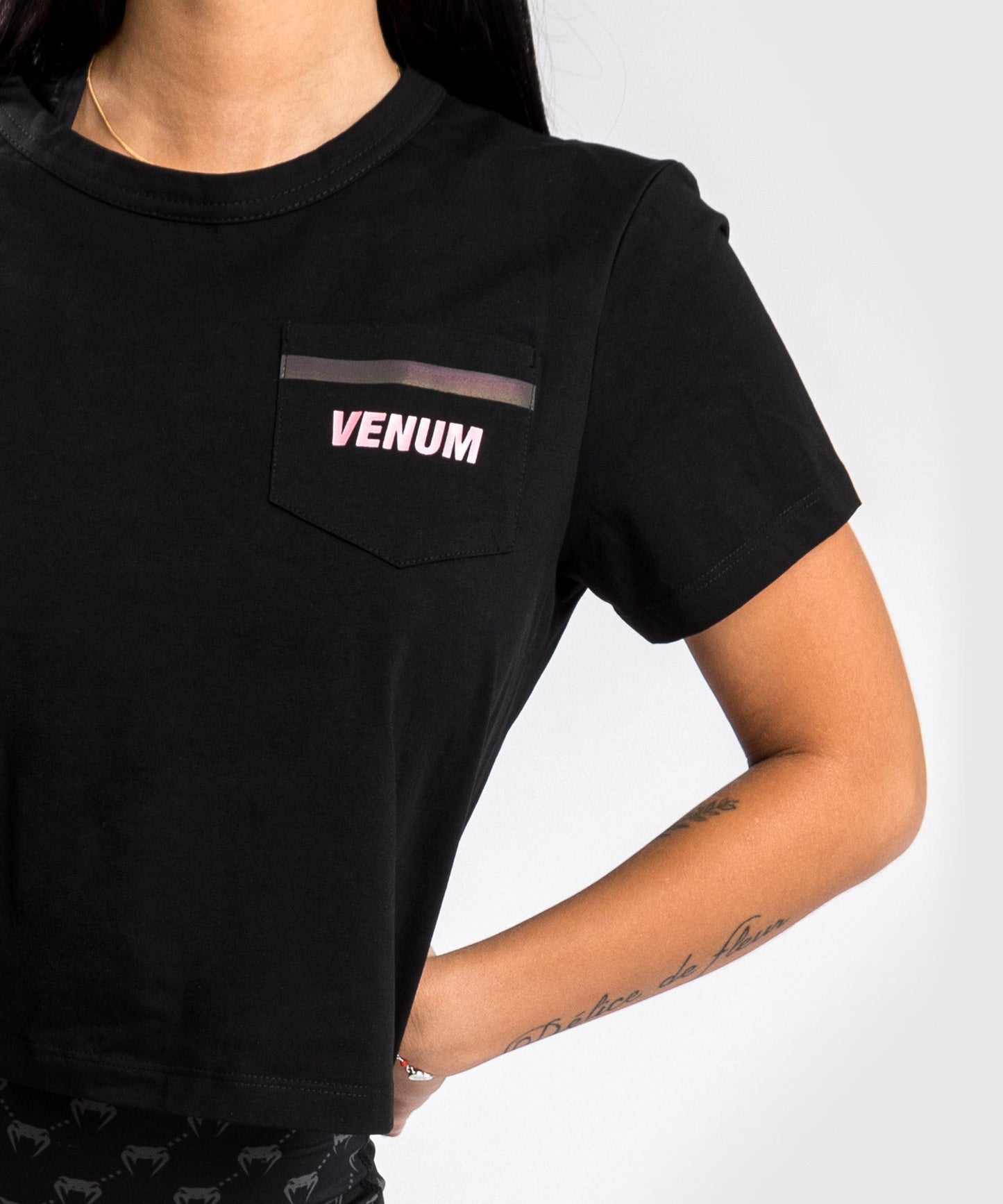 T-shirt Venum Pink Pocket- For Women - Black/Pink Gold