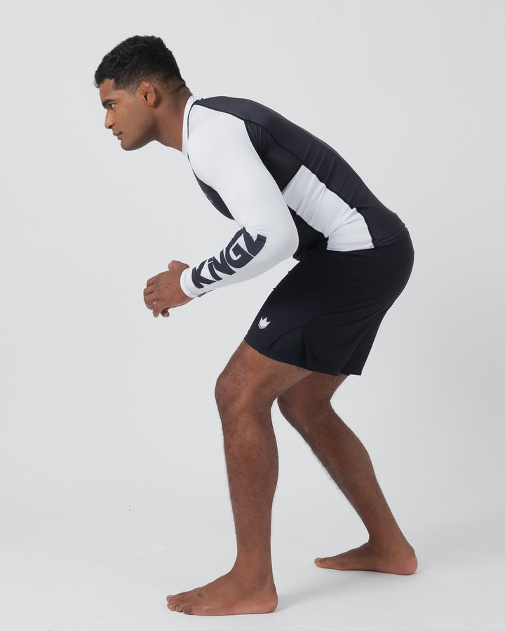 Rashguard À Manches Longues Kingz Ranked Performance V2 - Blanc