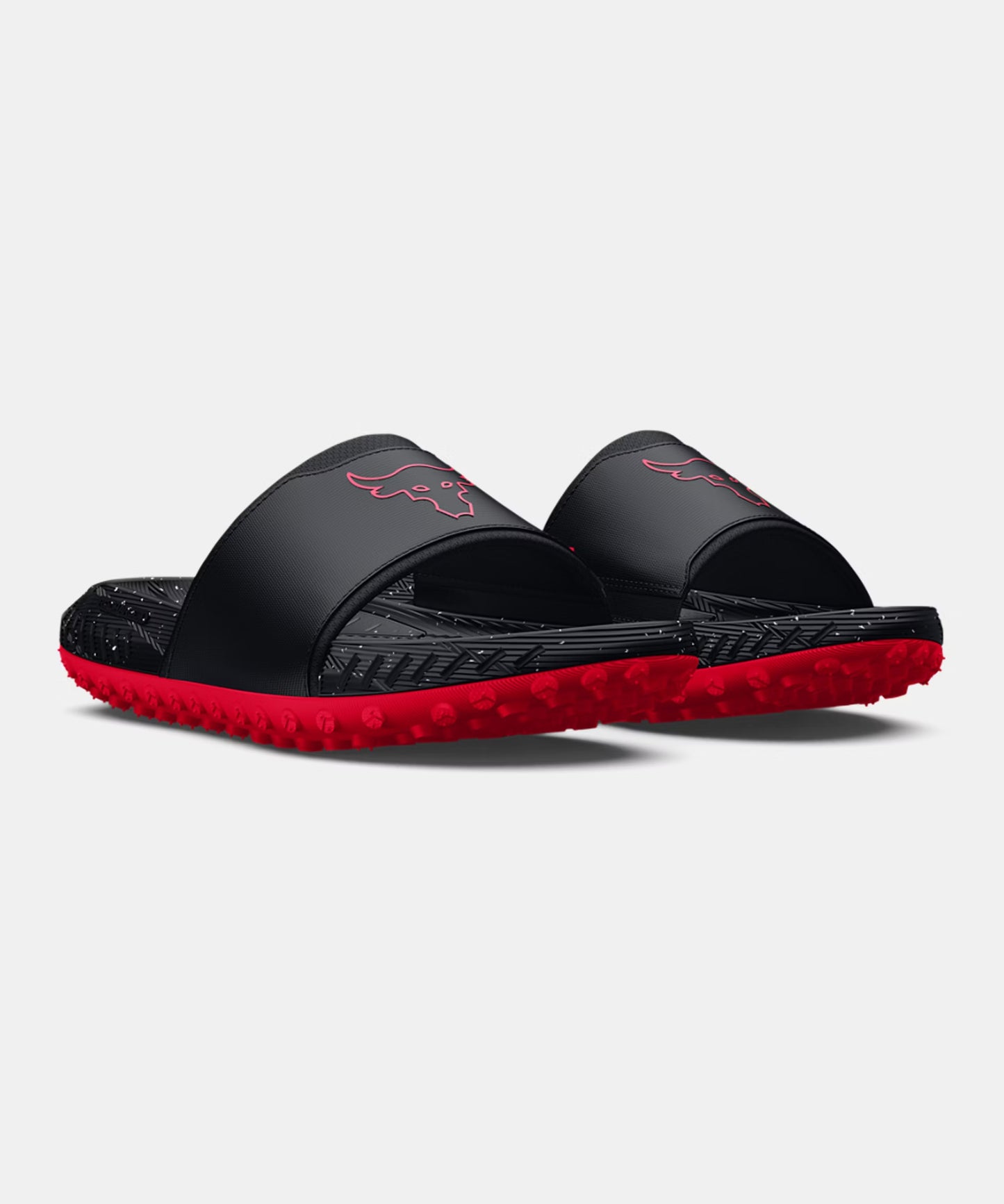 Under Armour Project Rock 3 UFC Badelatschen - Schwarz/Rot