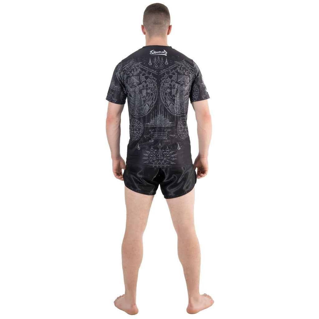 T-shirt 8 Weapons Functional Hanuman Yant - Noir/Gris