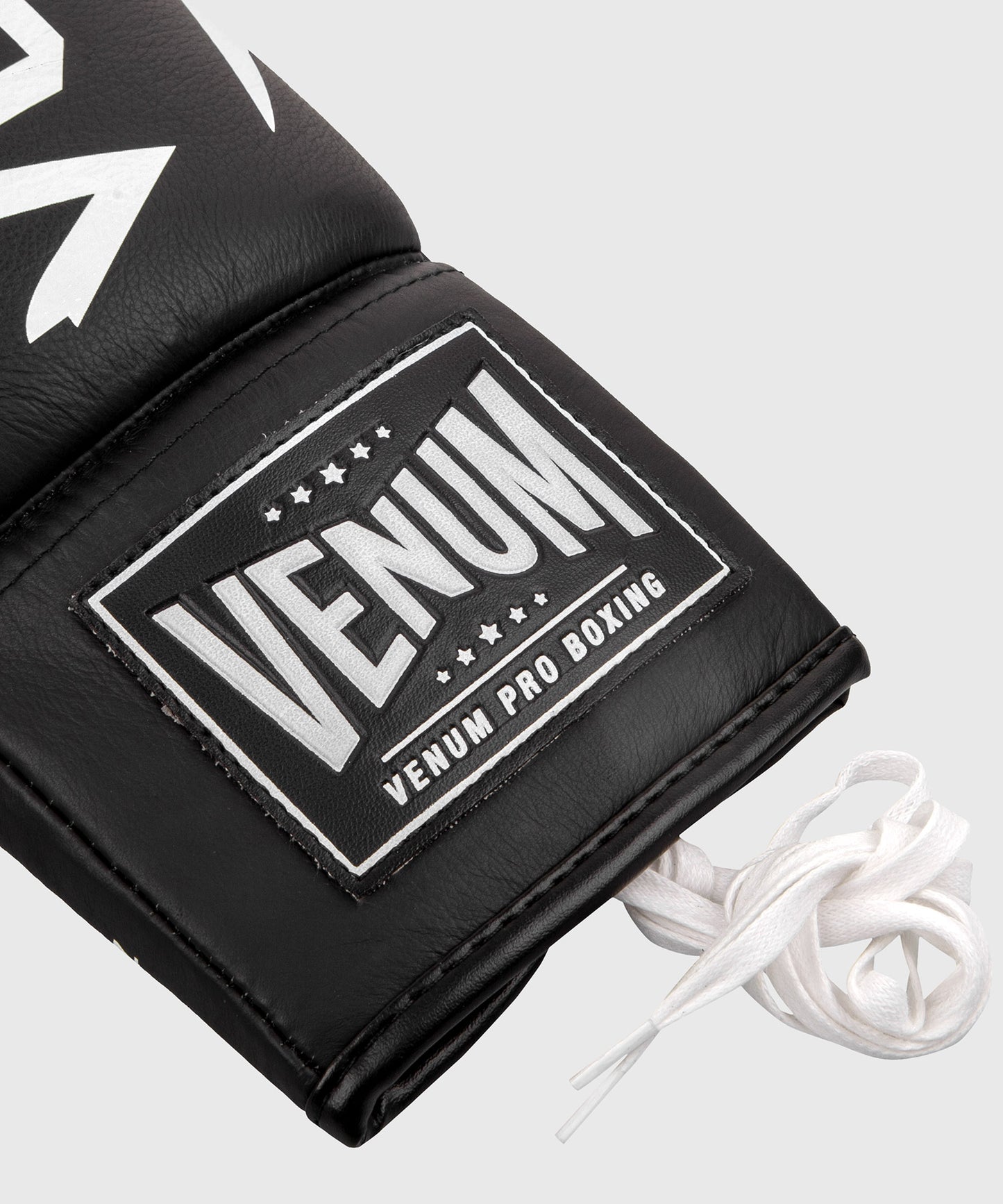 Guantes de boxeo Venum Hammer Pro con cordones - Negro/Blanco
