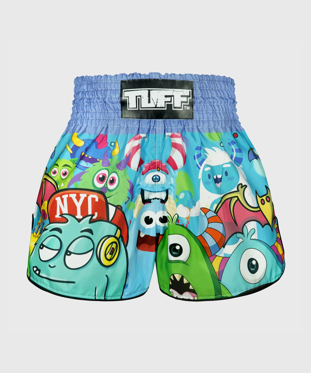 Tuff Retro Style Party Monster Muay Thai Shorts - Blue