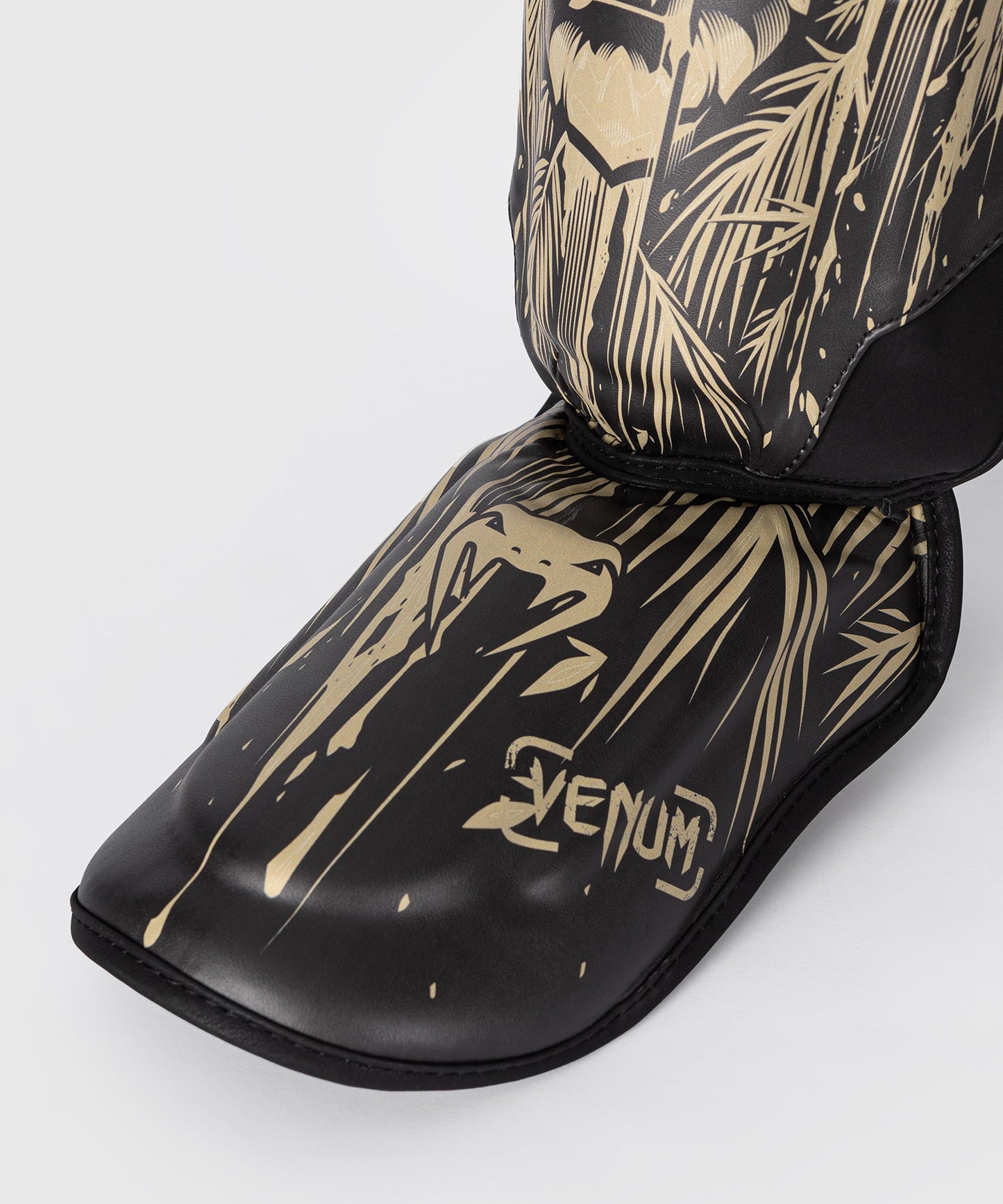 Venum Tiger Protectores de espinillas - Negro/Naranja Neón