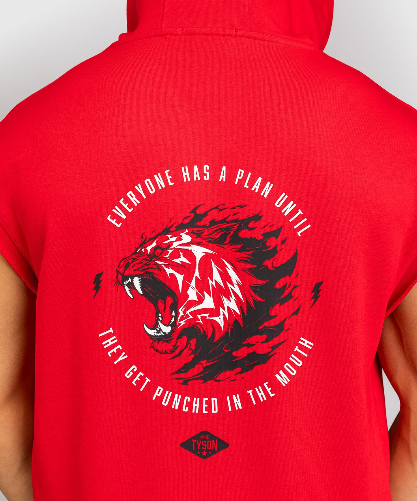 Venum x Mike Tyson Tiger Sleeveless Hoodie - Intense Red/Deep Black