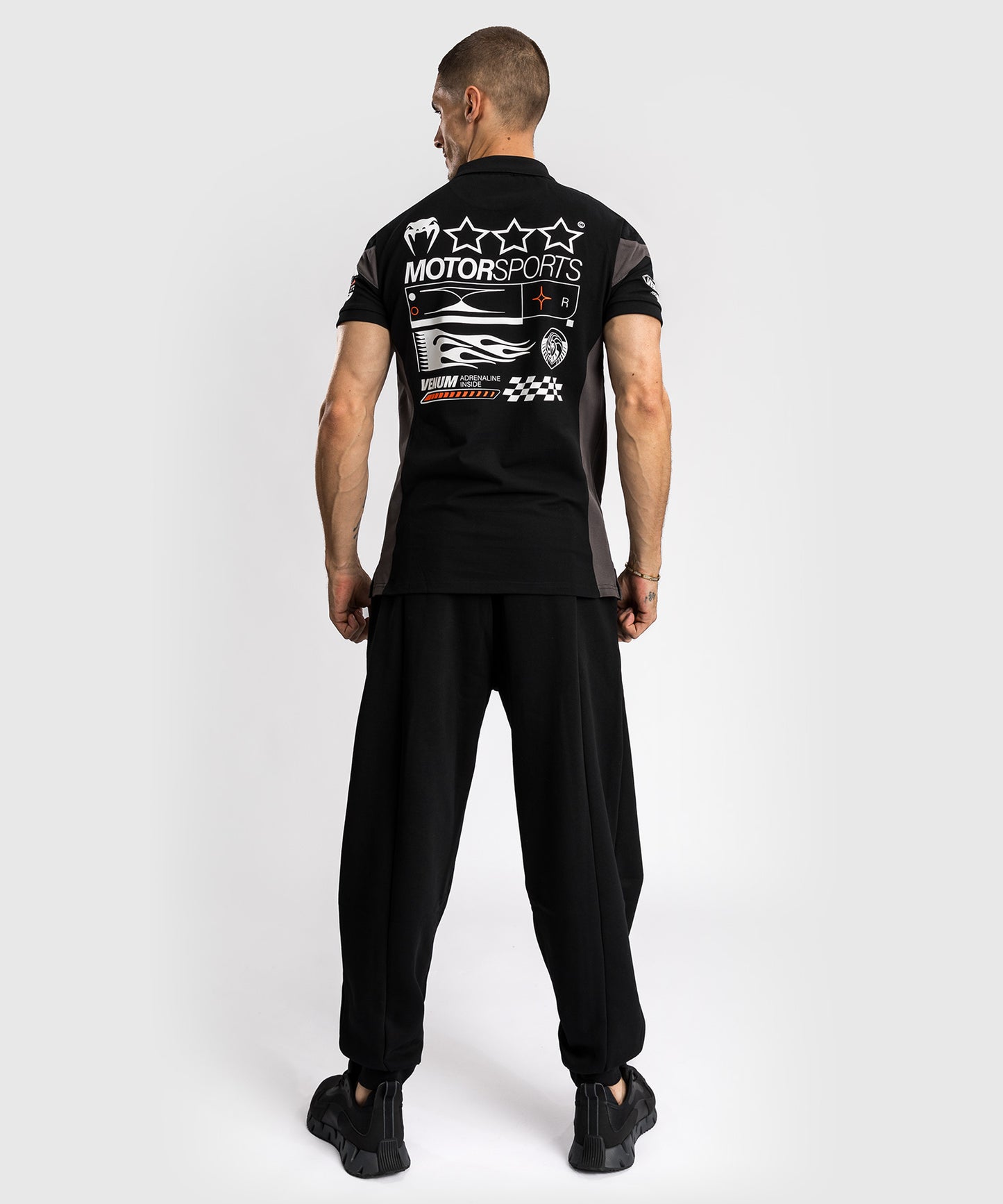 Venum Motorsport Baumwoll-Polo - Tiefschwarz