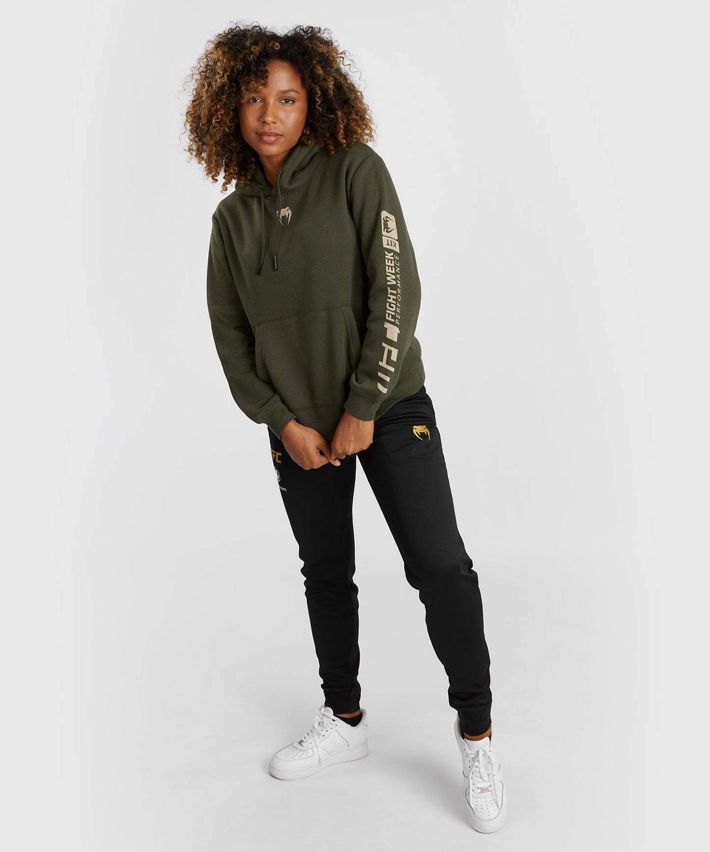 UFC Adrenaline by Venum Fight Week Women’s Pullover Hoodie - Khaki
