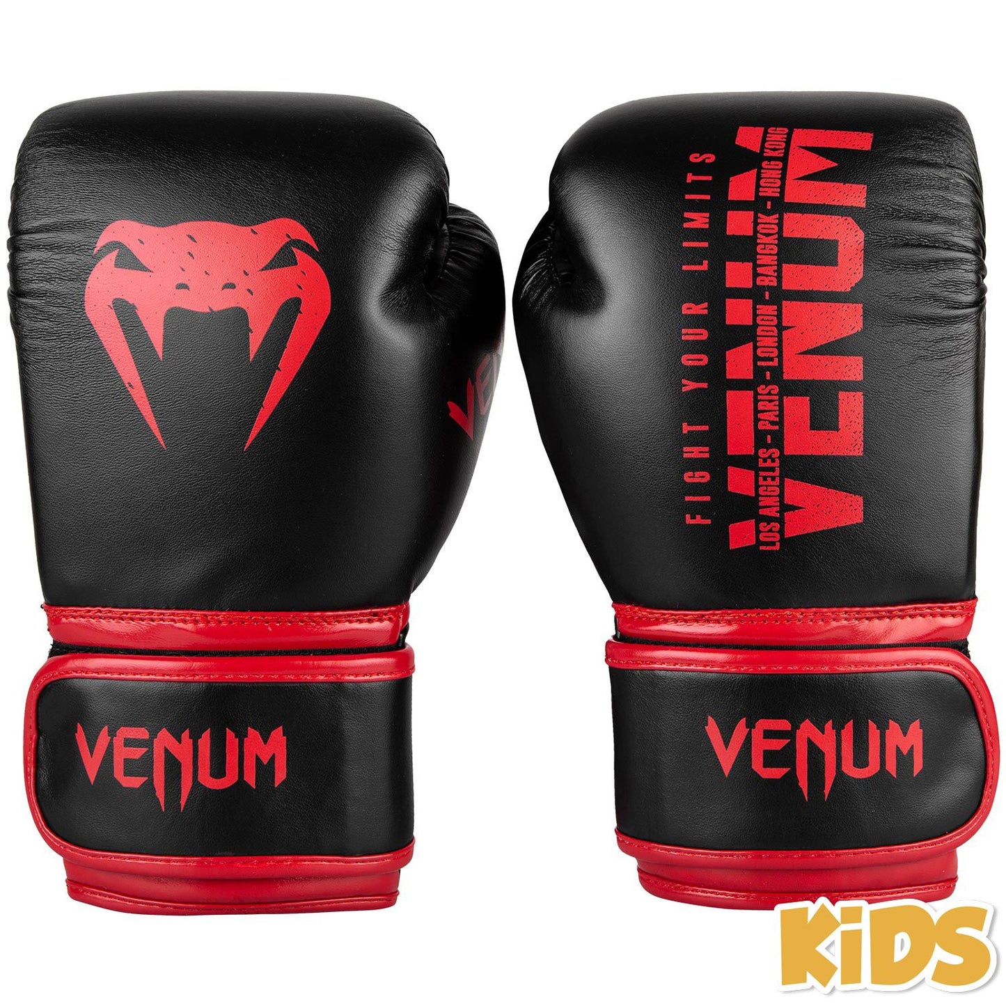 Venum Signature Kids Boxing Gloves - Black/Red