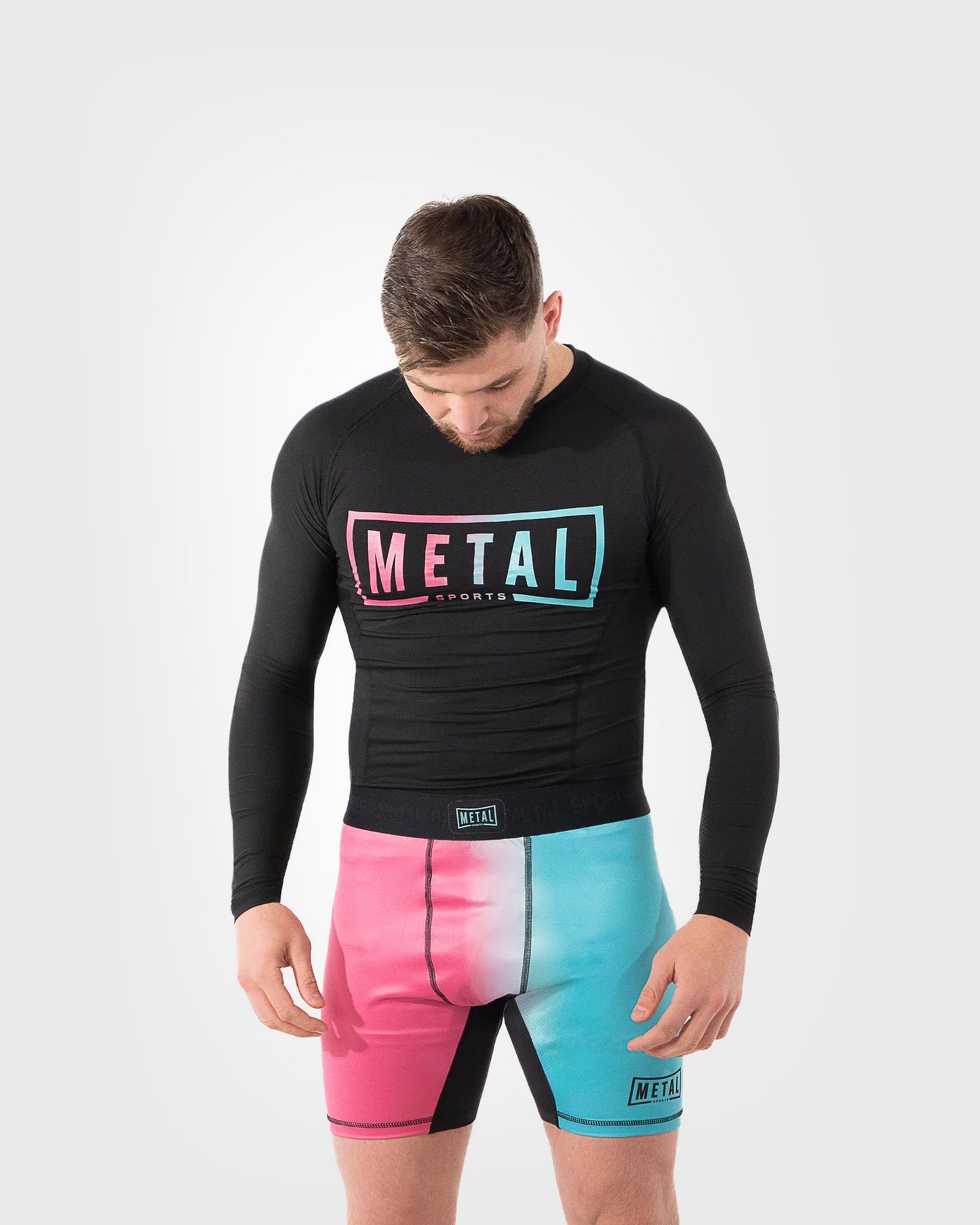 Metal Boxe Miami Kompressionsshorts - Rosa/Blau