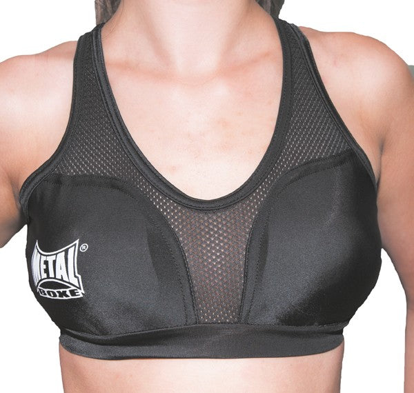 Metal Boxe Protector de Pecho para Mujer - Negro