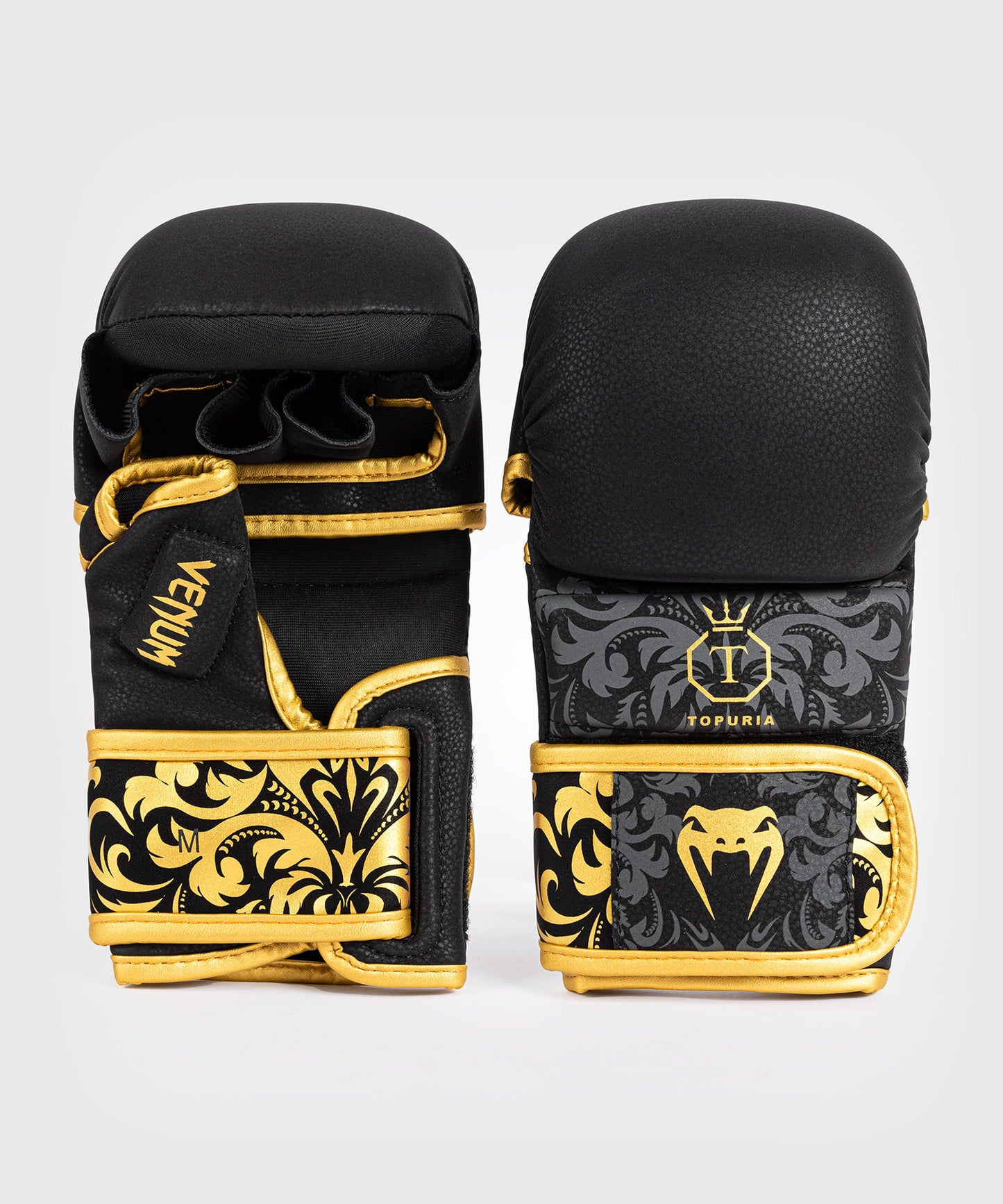 Venum Serpenti Guantes de Sparring MMA - Negro/Plata/Oro