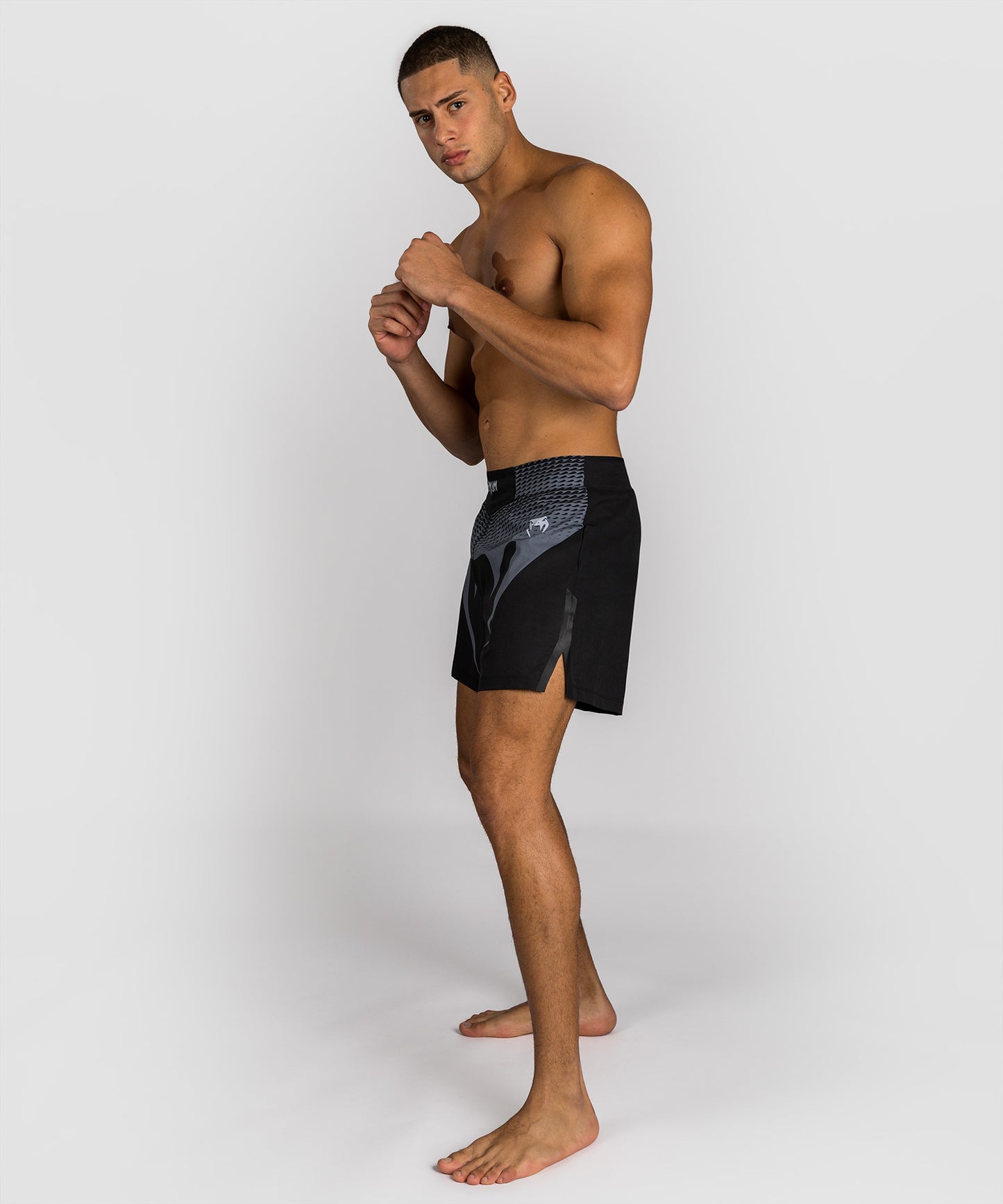 Venum No Gi Fightshorts - Black/ Silver Grey