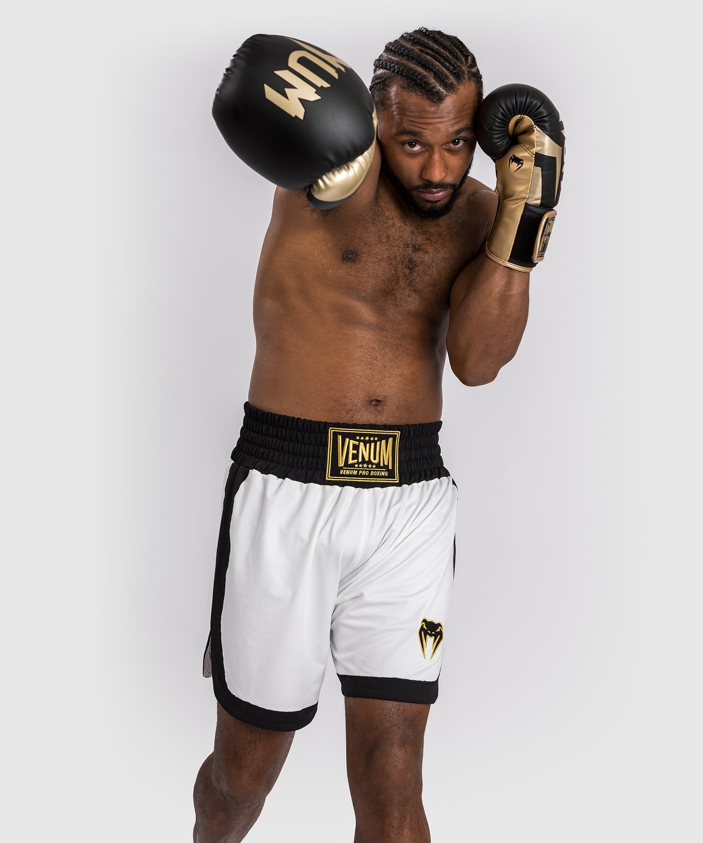Short de boxe Venum Classic - Blanc/Noir
