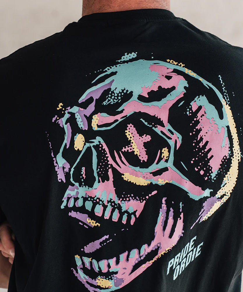 T-Shirt Oversize Pride Or Die Funky Skull - Noir