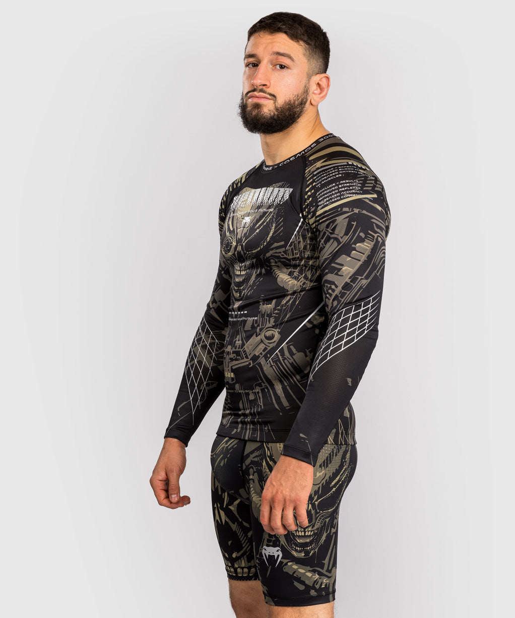 Venum Invader Long Sleeve Rashguard - Black/Sand
