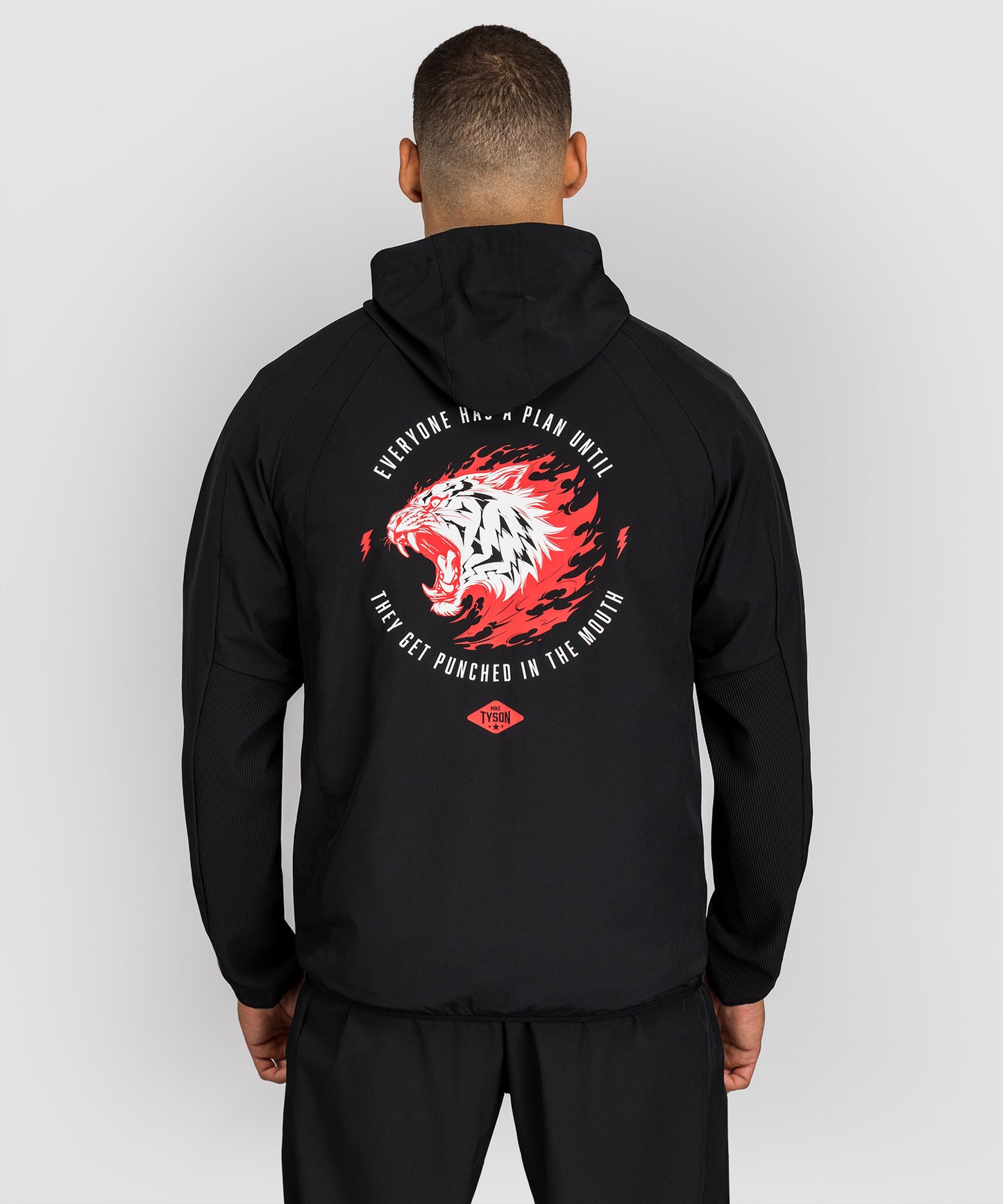 Venum x Mike Tyson Tiger Trackjacke - Tiefes Tiefschwarz/Intensives Rot