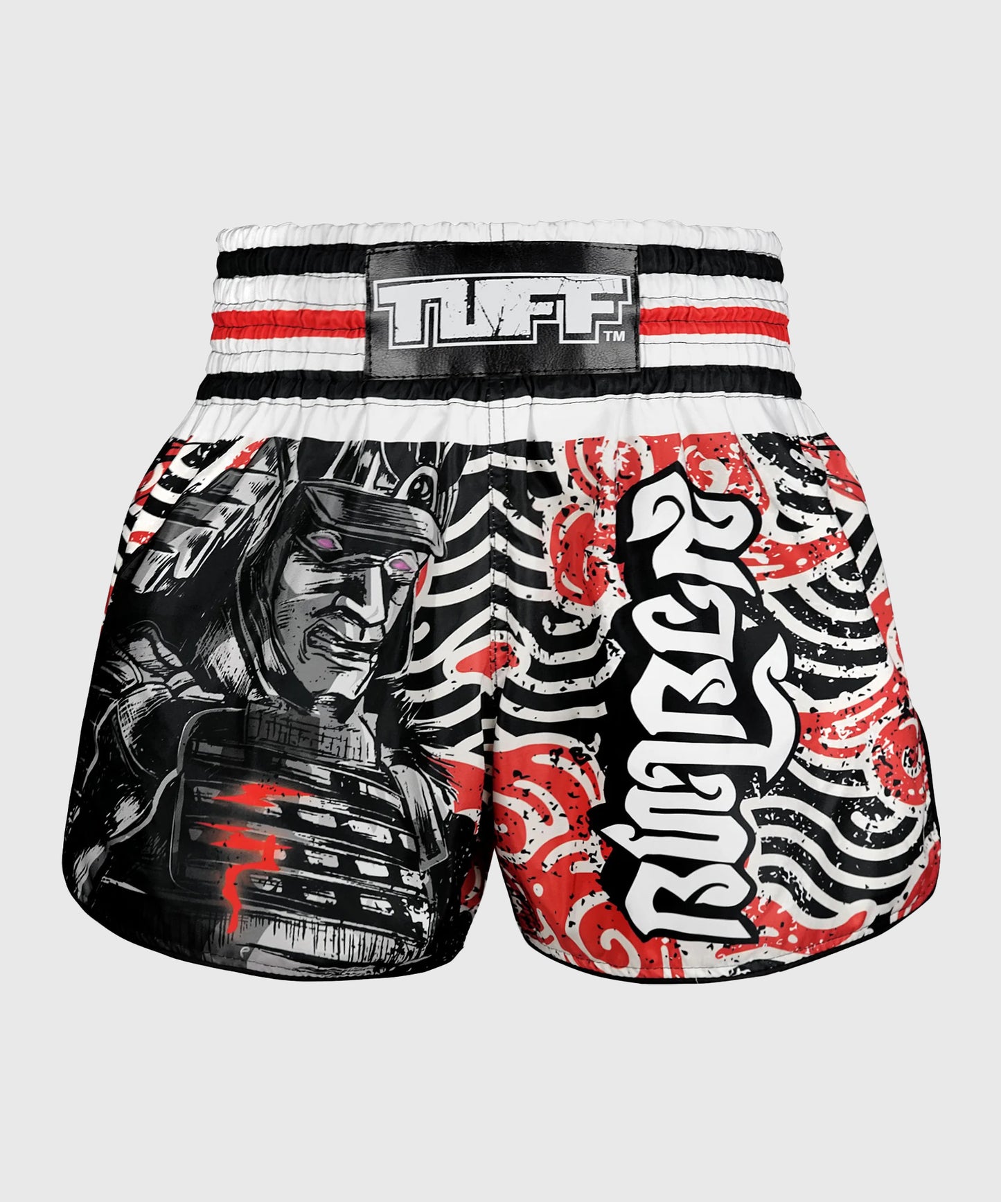 Tuff Retro Style Waves Of Bushido Elegance Muay Thai Shorts - Schwarz