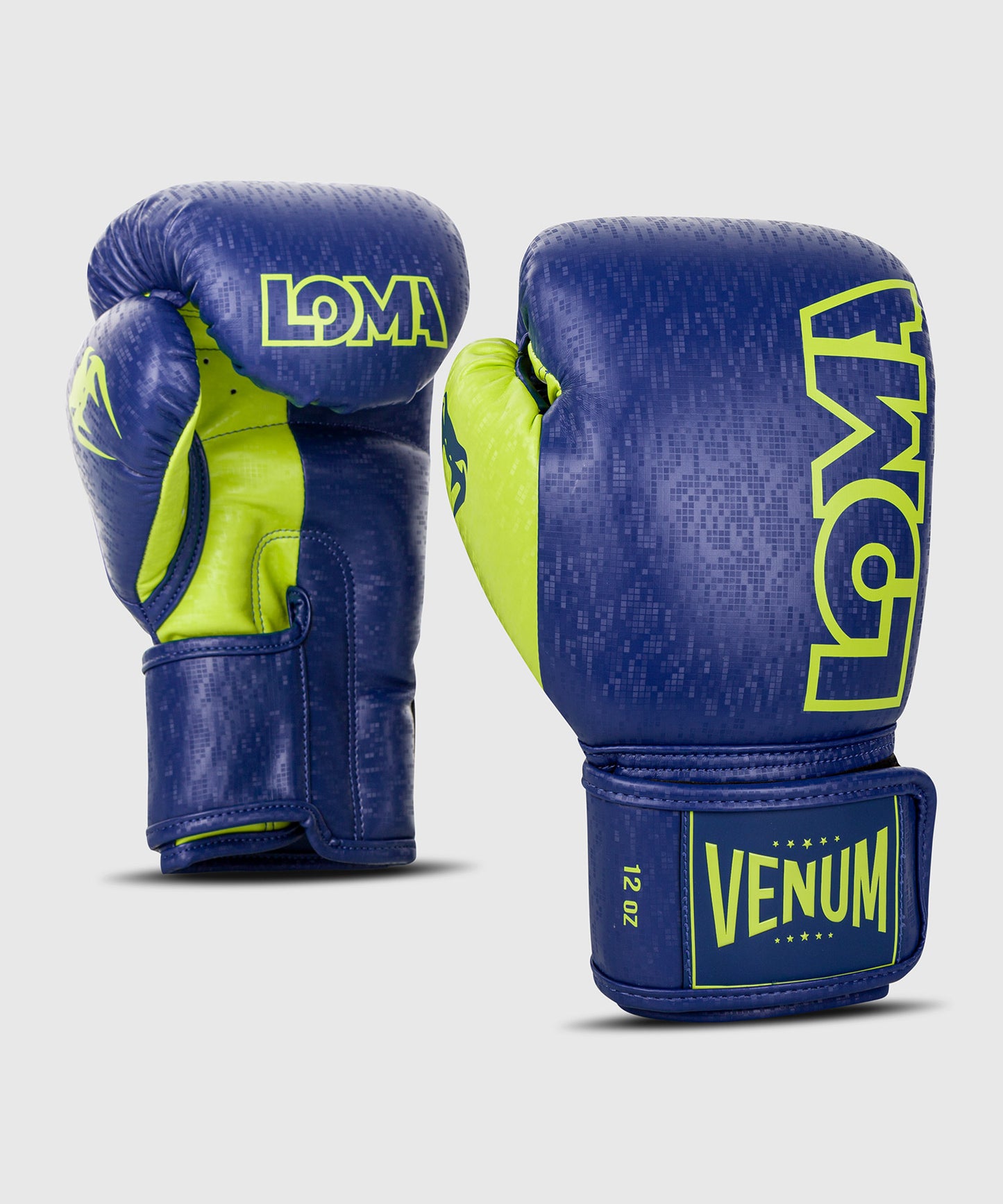 Gants de boxe Venum Origins Edition Loma - Bleu/Jaune avec une large protection de la main