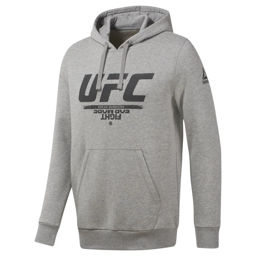 Sweat capuche Reebok UFC Fan Gear Gris Dragon Bleu