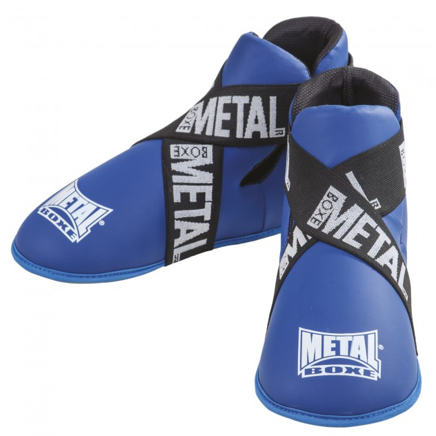 Protège-pieds Full Contact Metal Boxe - Bleu