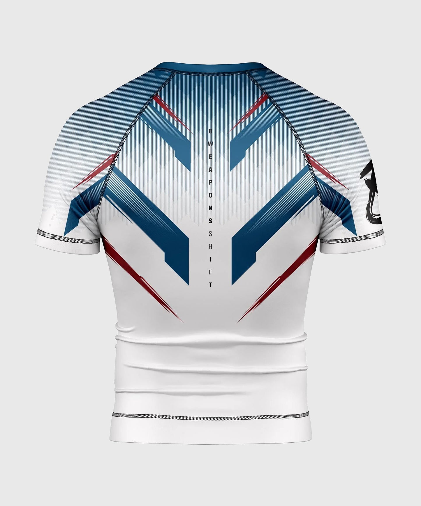 8 Weapons Shift Rashguard Kurzarm – Weiß/Blau/Rot
