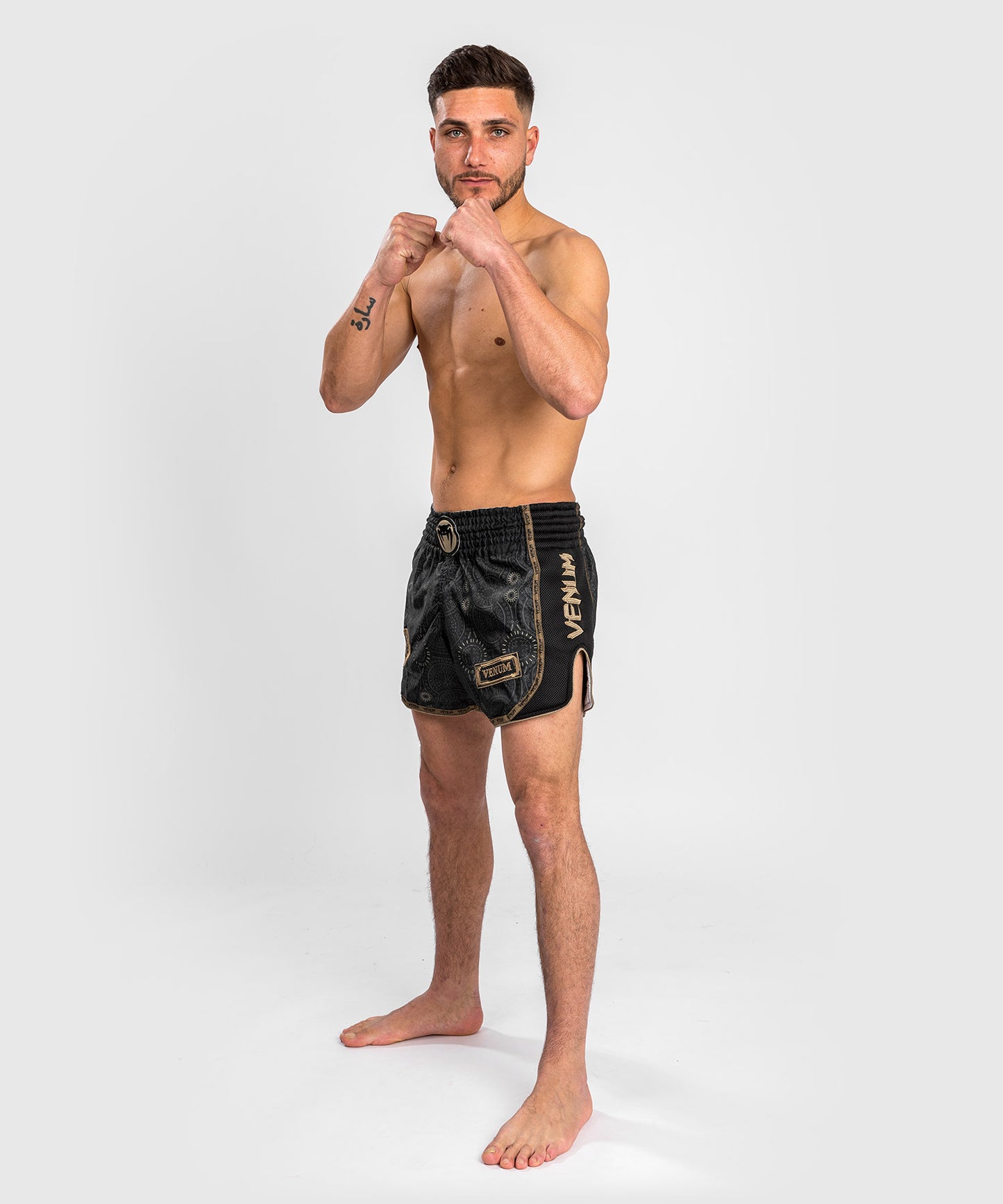 Muay Thai Santa Muerte Dark Side Venum Muay Thai Shorts- Schwarz/Braun