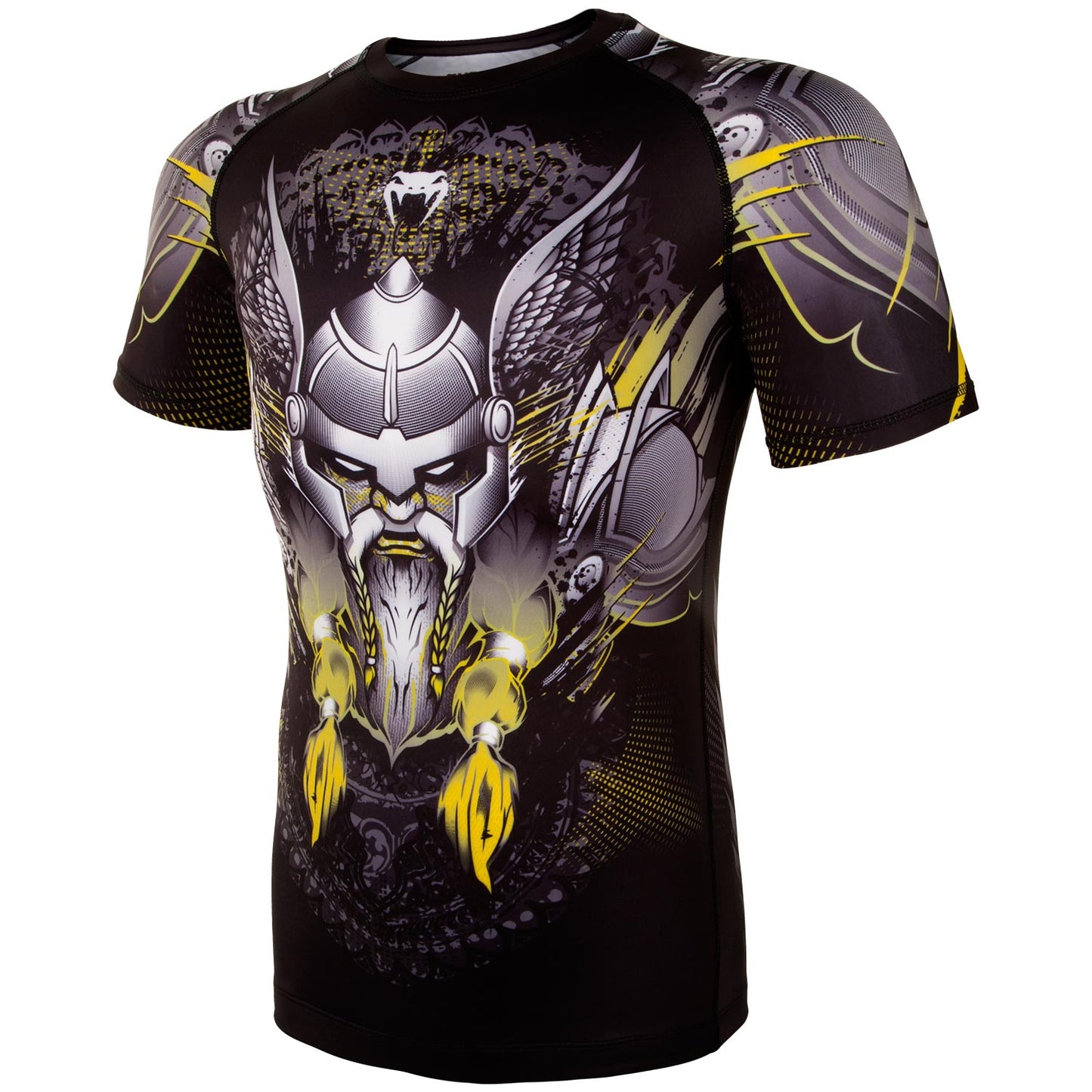 Venum Viking 2.0 Rashguard Short Sleeves - Black/Yellow