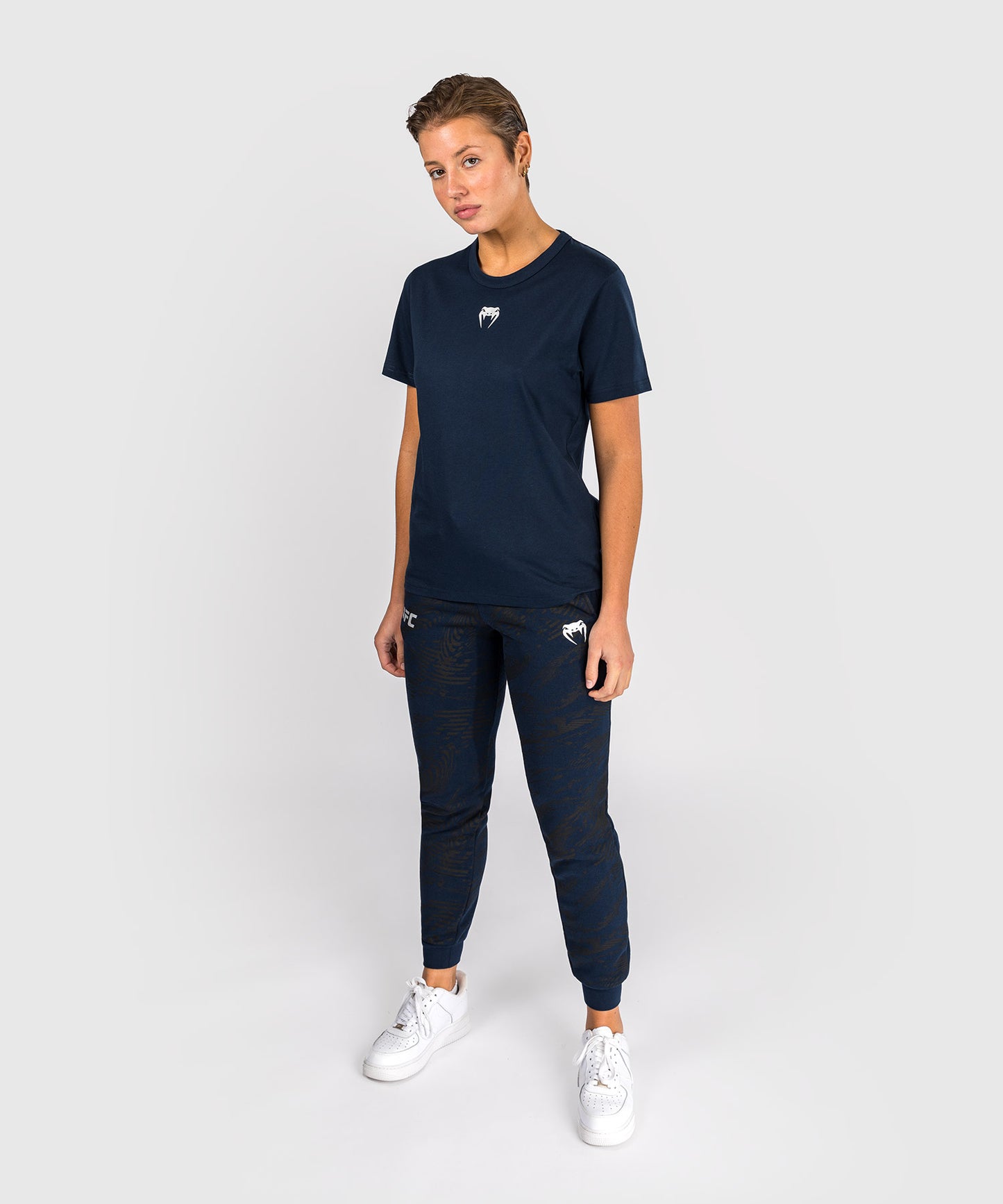 UFC Fusion by Venum Fight Week Camiseta de Manga Corta de Algodón para Mujer - Solid Azul oceánico