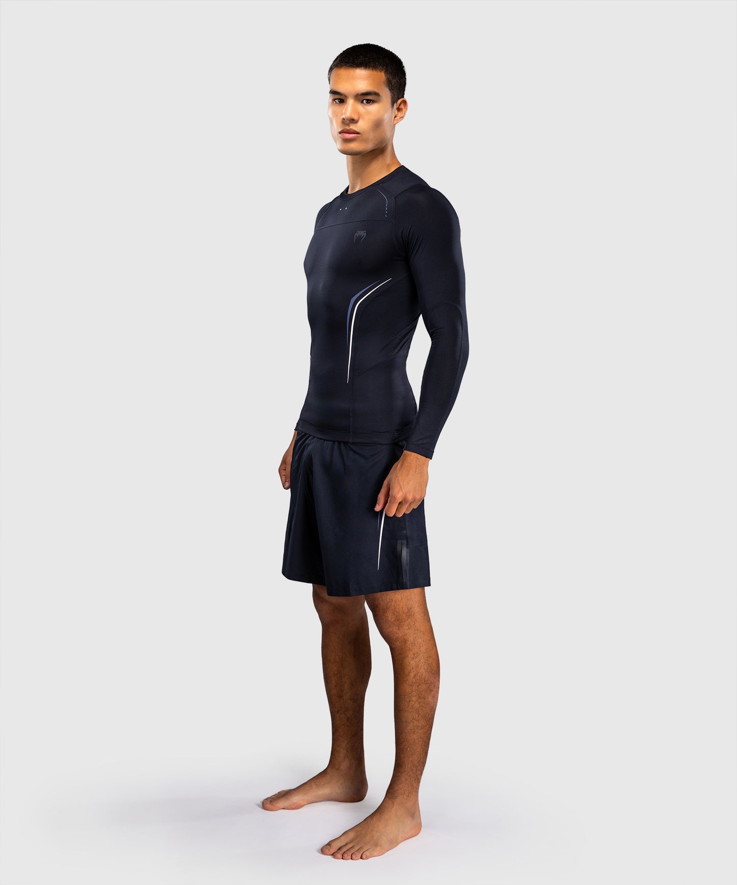 Venum G-Core Long Sleeve Rashguard - Navy Blue/White