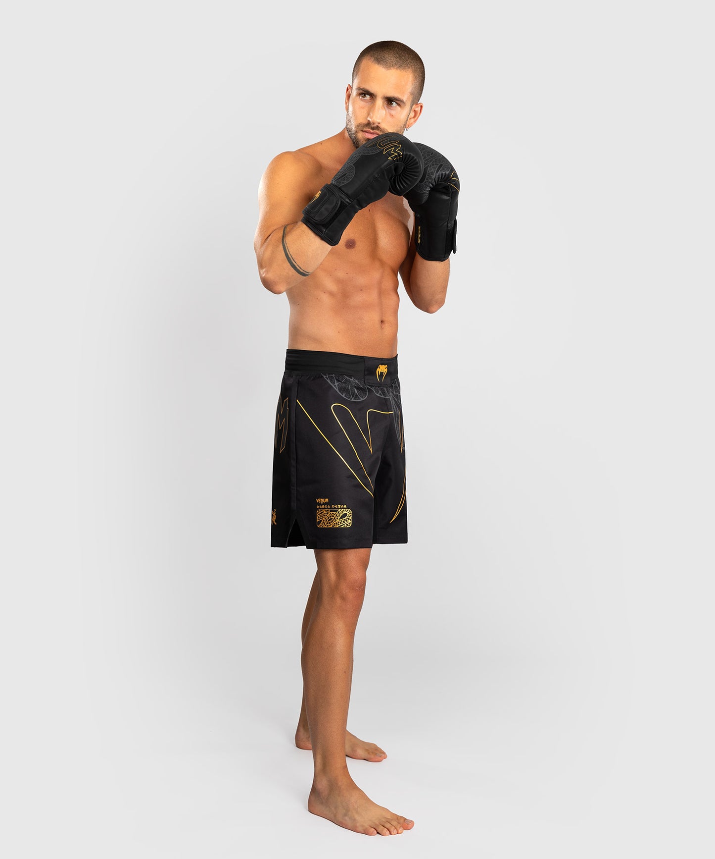 Short de Combat Venum Serpenti – Noir/Argent/Or