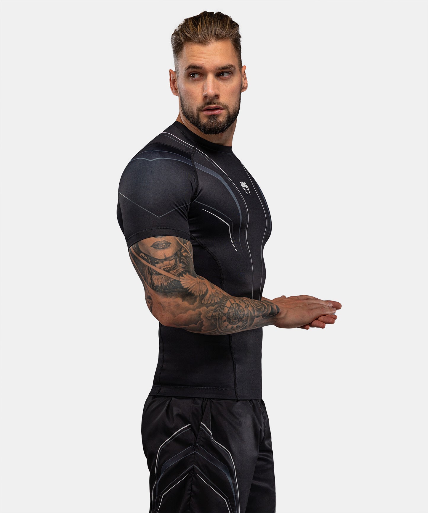 Venum Streamline Kurzarm Rashguards – Schwarz/Weiß