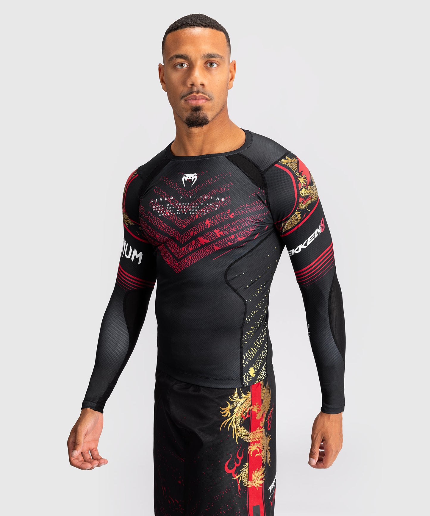 Rashguard Venum x Tekken 8 - Marshall Law - Black/Red/Gold