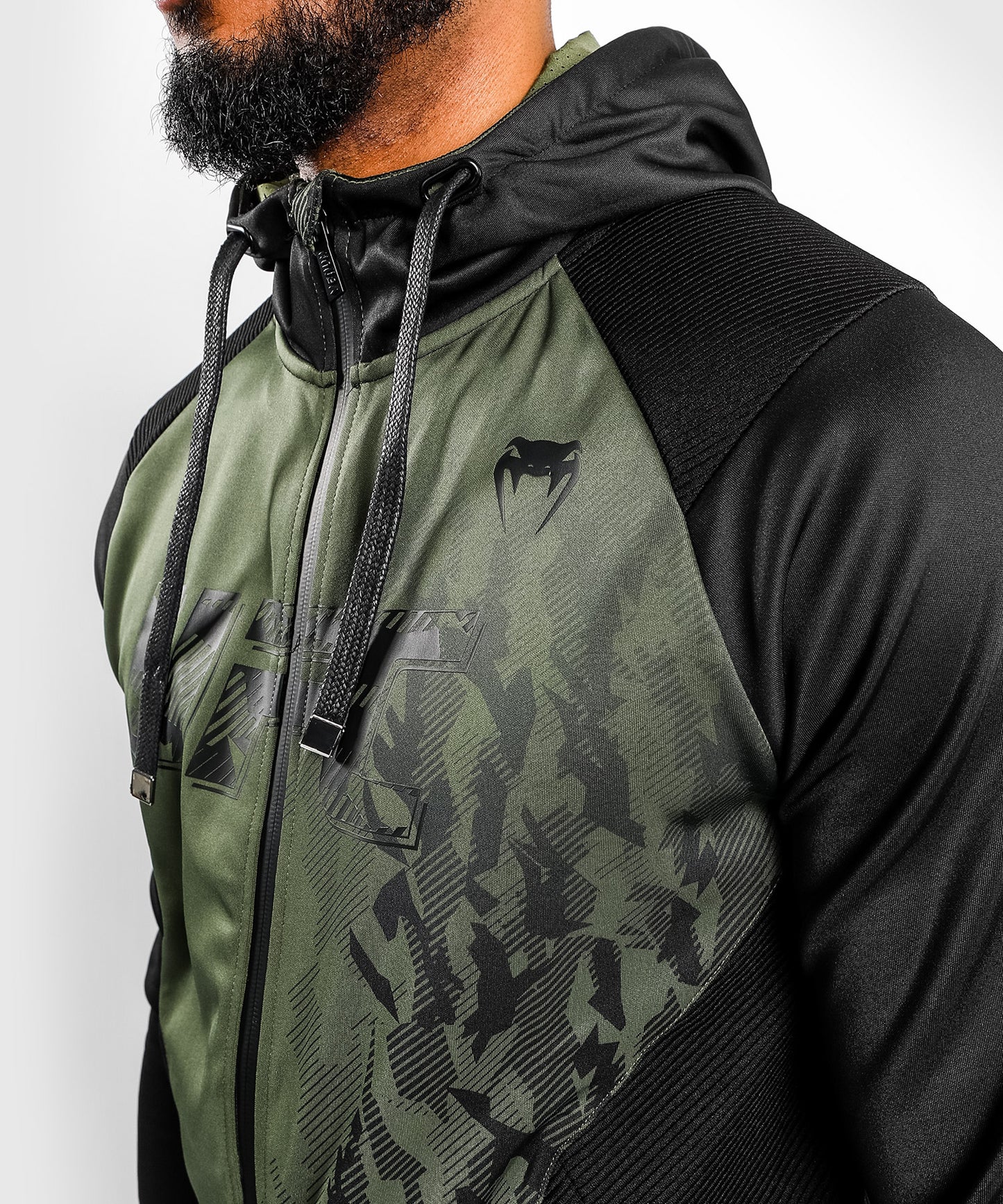 Sweatshirt Zippé Homme UFC Venum Authentic Fight Week - Kaki