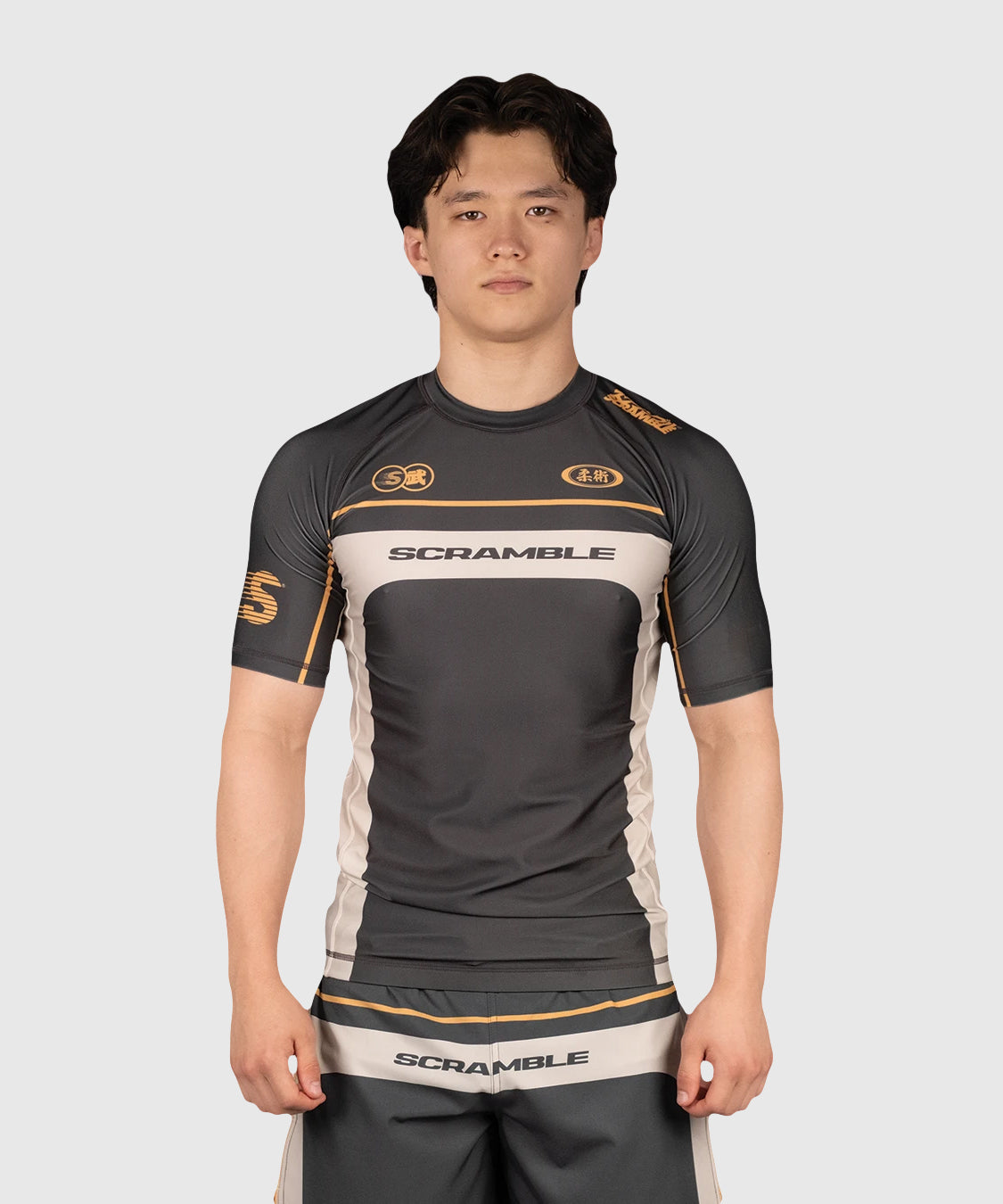 Scramble Duotone Rashguard a Maniche Corte - Tortora/Sabbia