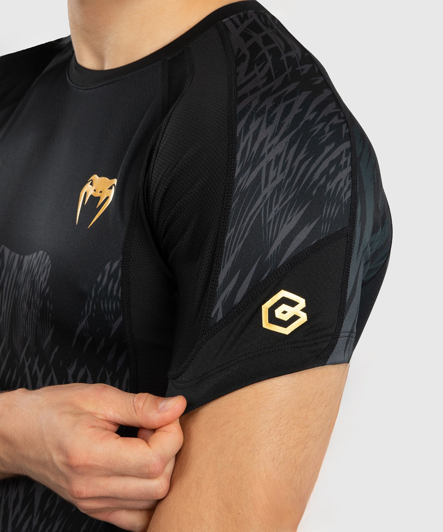 Venum x Chimaev Kurzarm-Rashguard - Schwarz/Grau