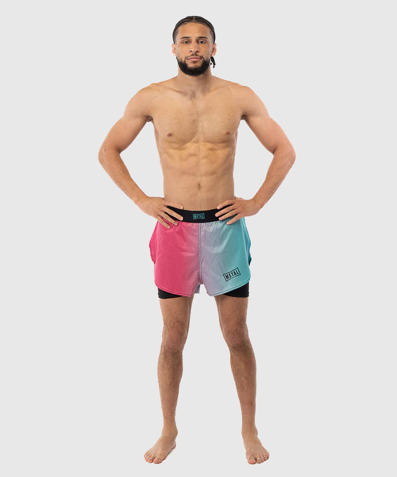 Fightshort 2 En 1 Metal Boxe Miami - Noir